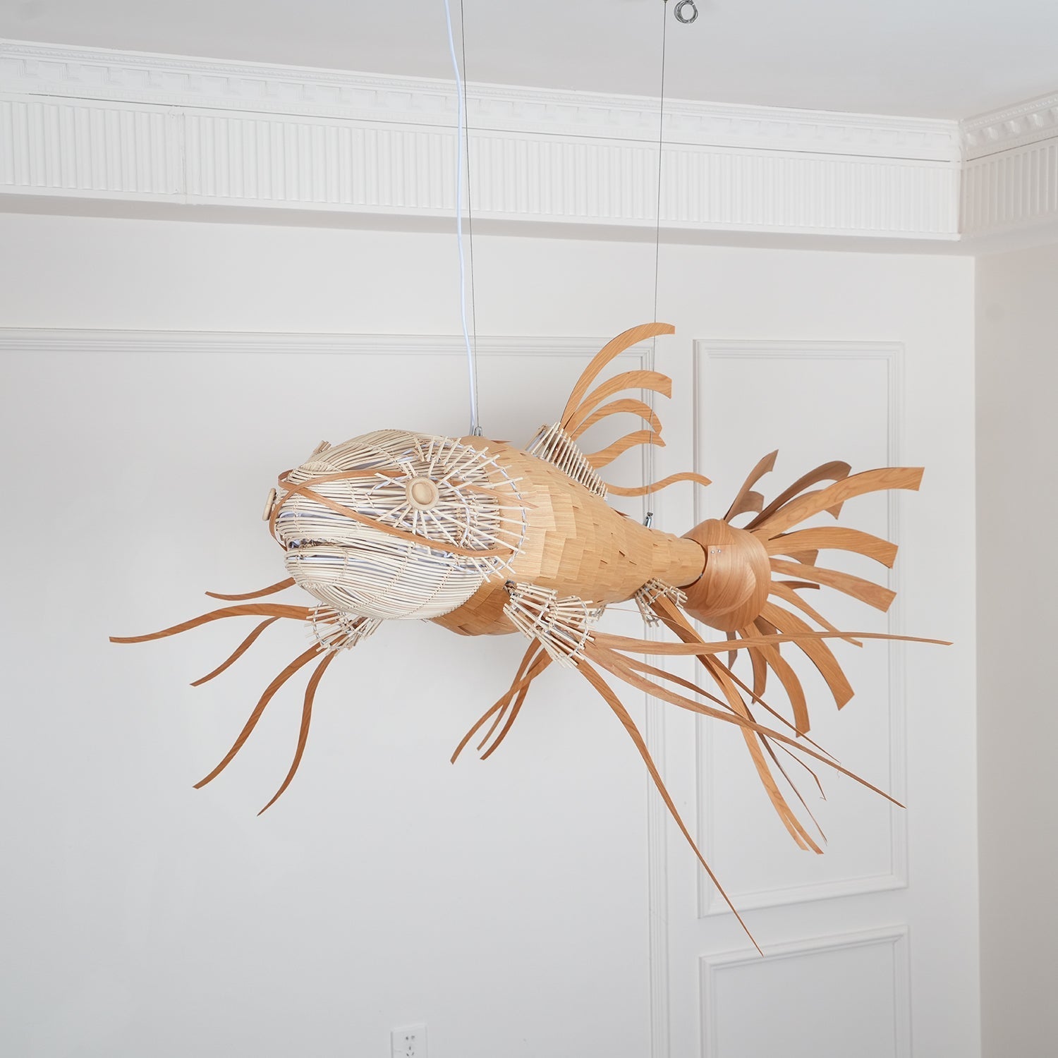 Lustra Chandelier Wooden Fish Handmade - Letslighting