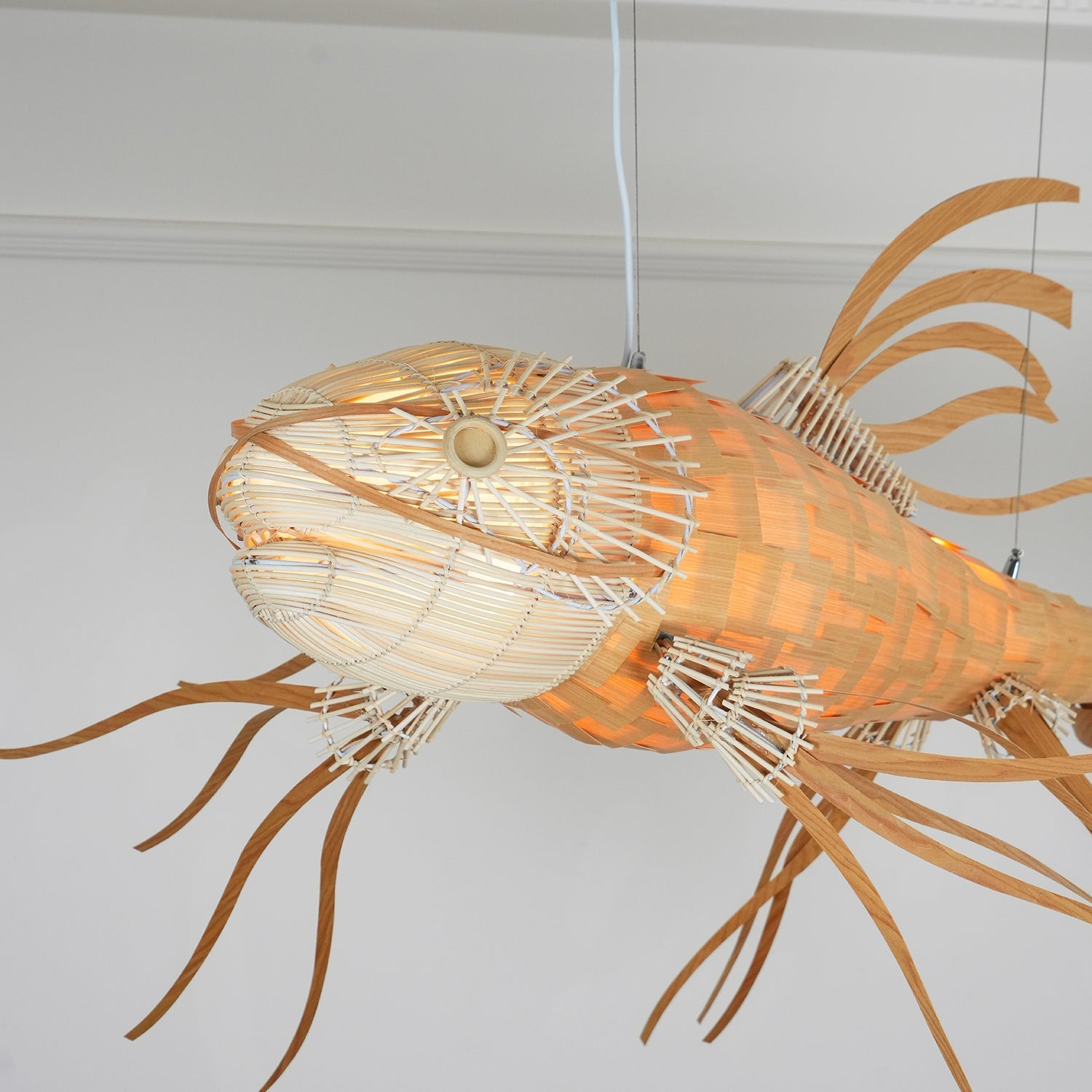 Lustra Chandelier Wooden Fish Handmade - Letslighting