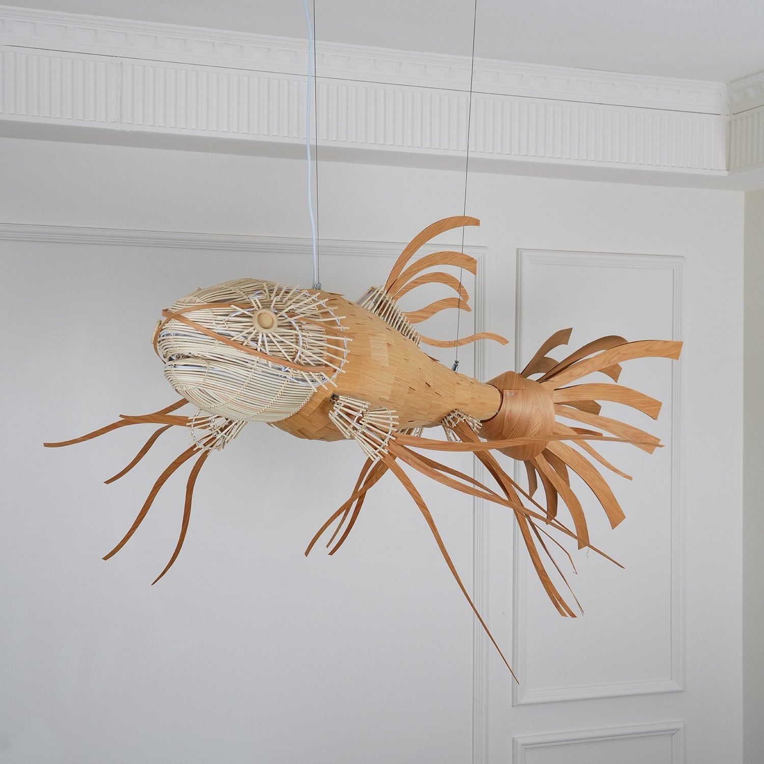 Lustra Chandelier Wooden Fish Handmade - Letslighting