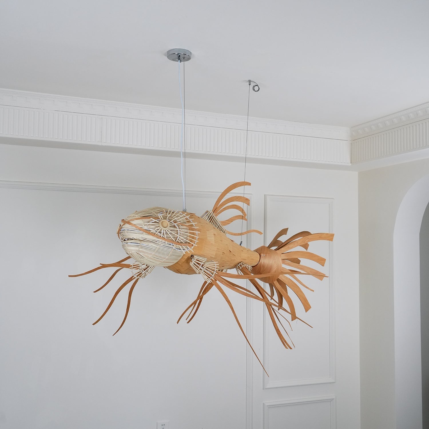 Lustra Chandelier Wooden Fish Handmade - Letslighting