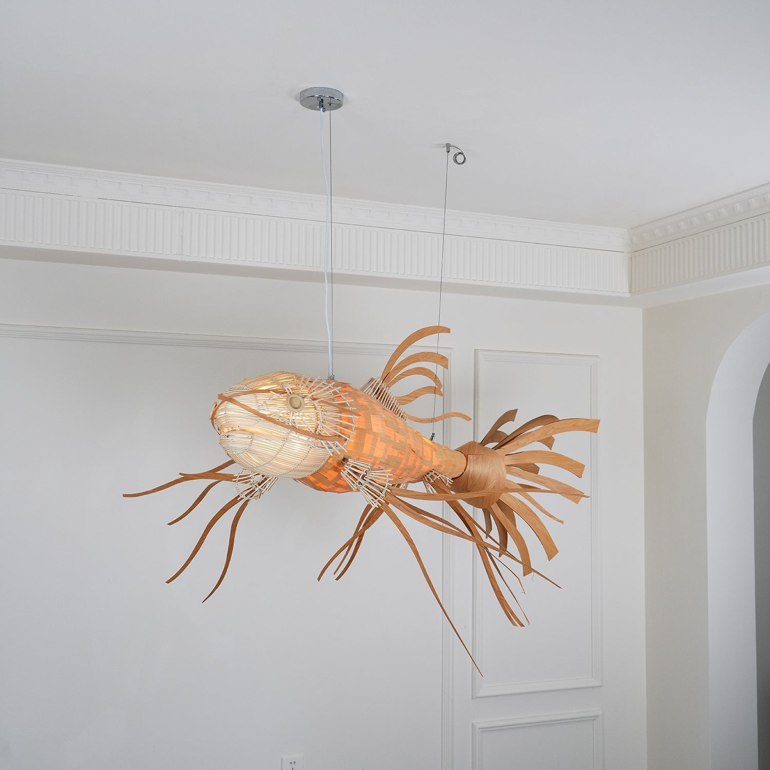Lustra Chandelier Wooden Fish Handmade - Letslighting