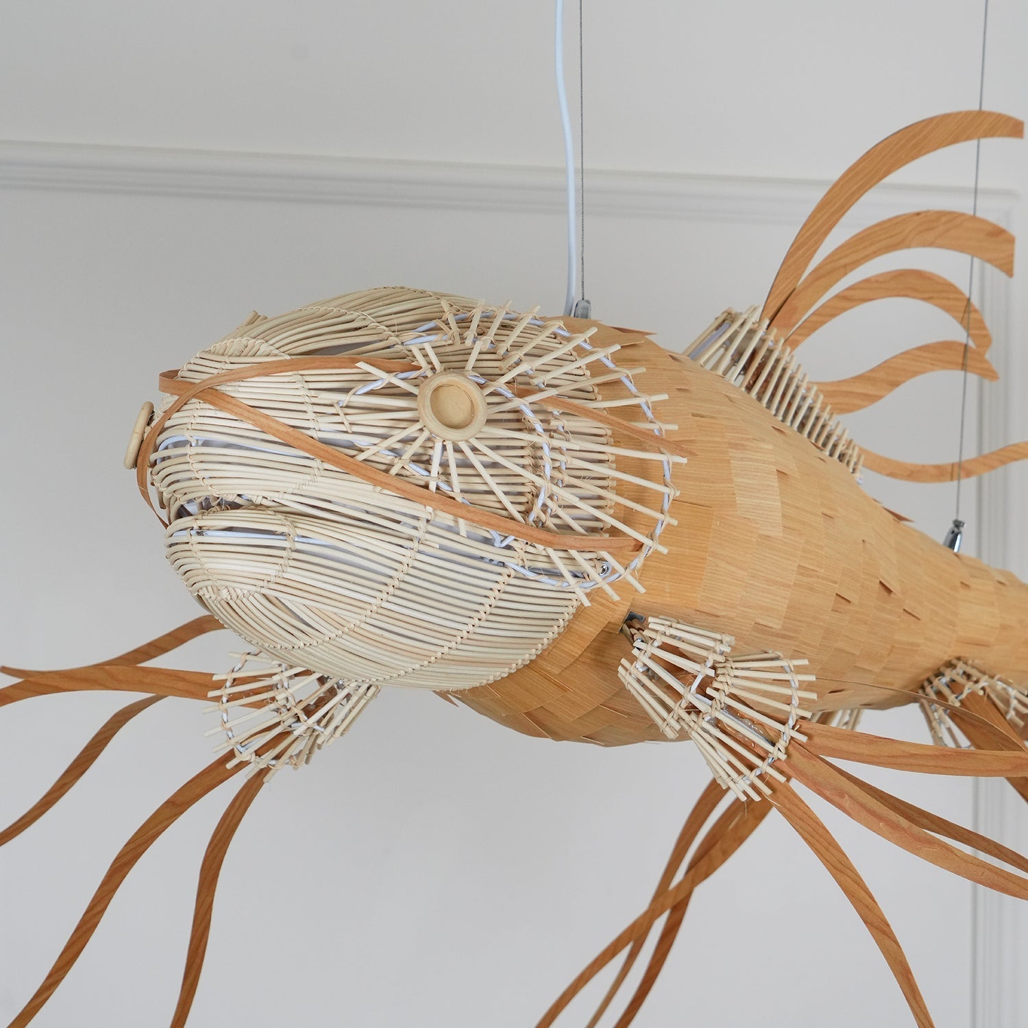 Lustra Chandelier Wooden Fish Handmade - Letslighting