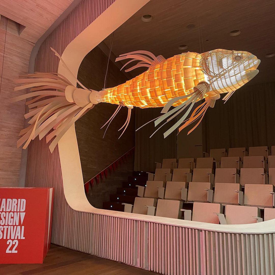 Lustra Chandelier Wooden Fish Handmade - Letslighting