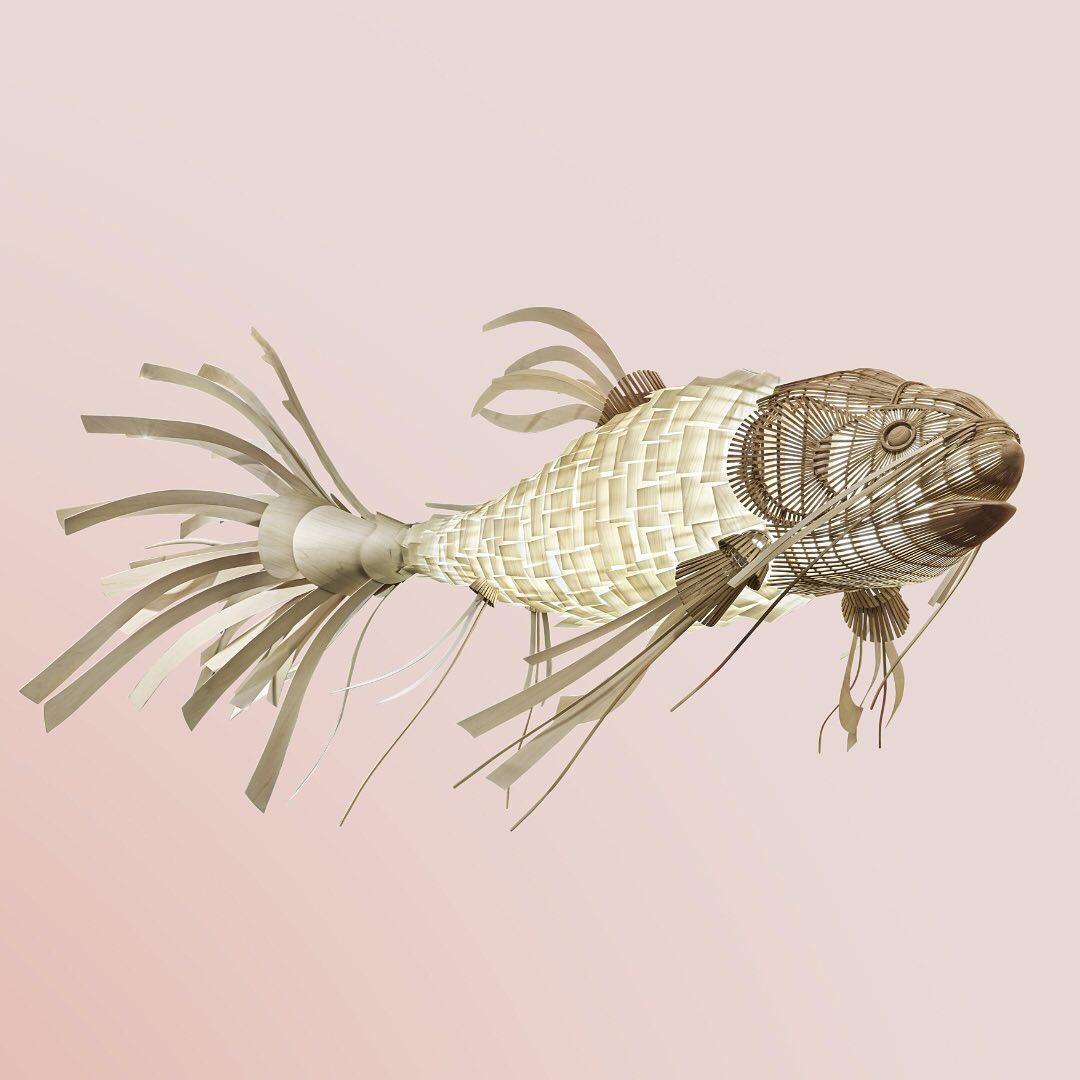 Lustra Chandelier Wooden Fish Handmade - Letslighting