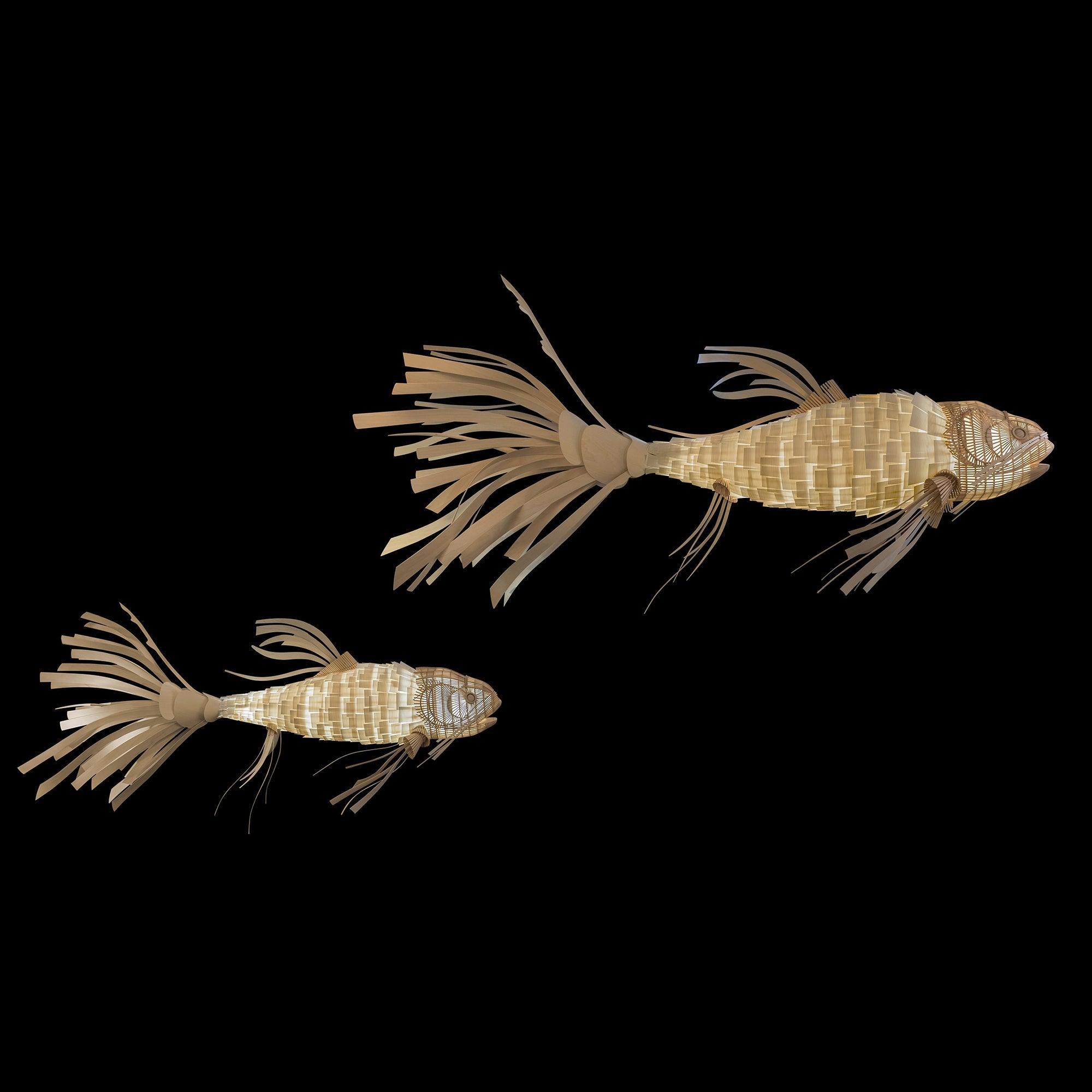 Lustra Chandelier Wooden Fish Handmade - Letslighting