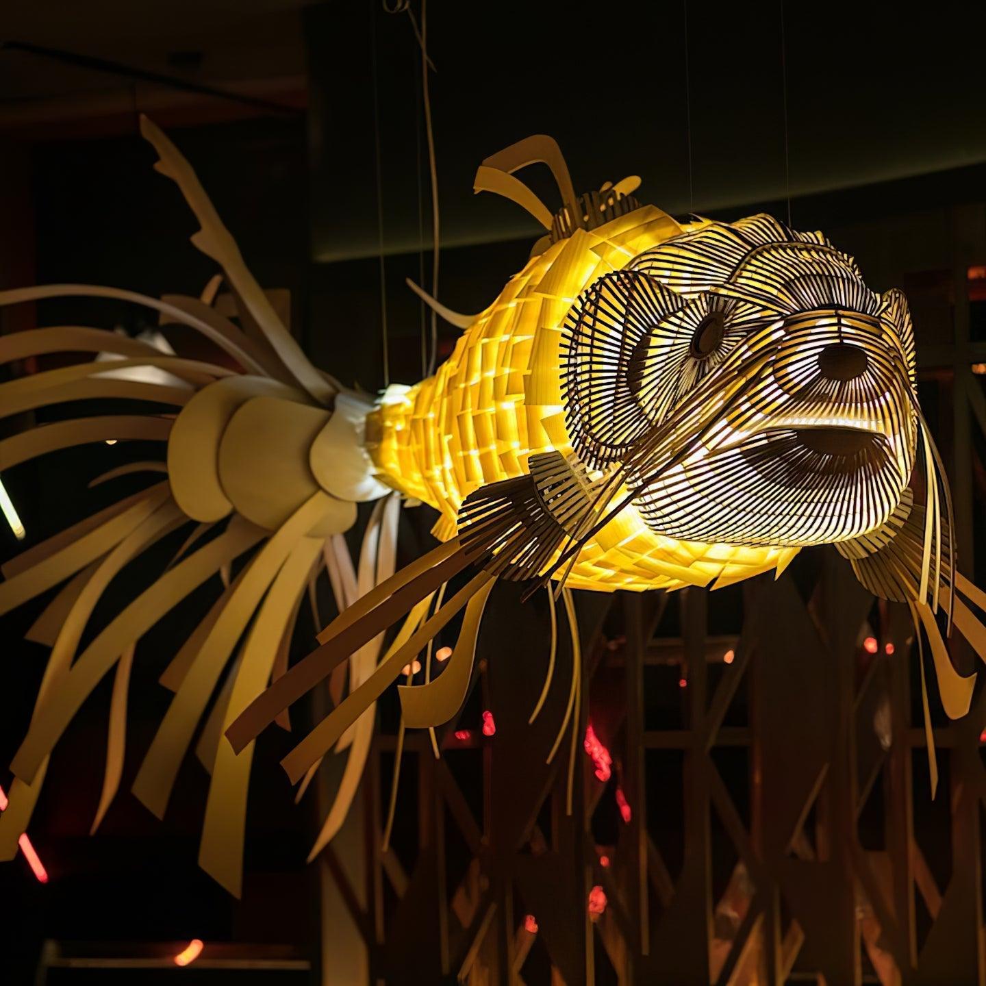 Lustra Chandelier Wooden Fish Handmade - Letslighting