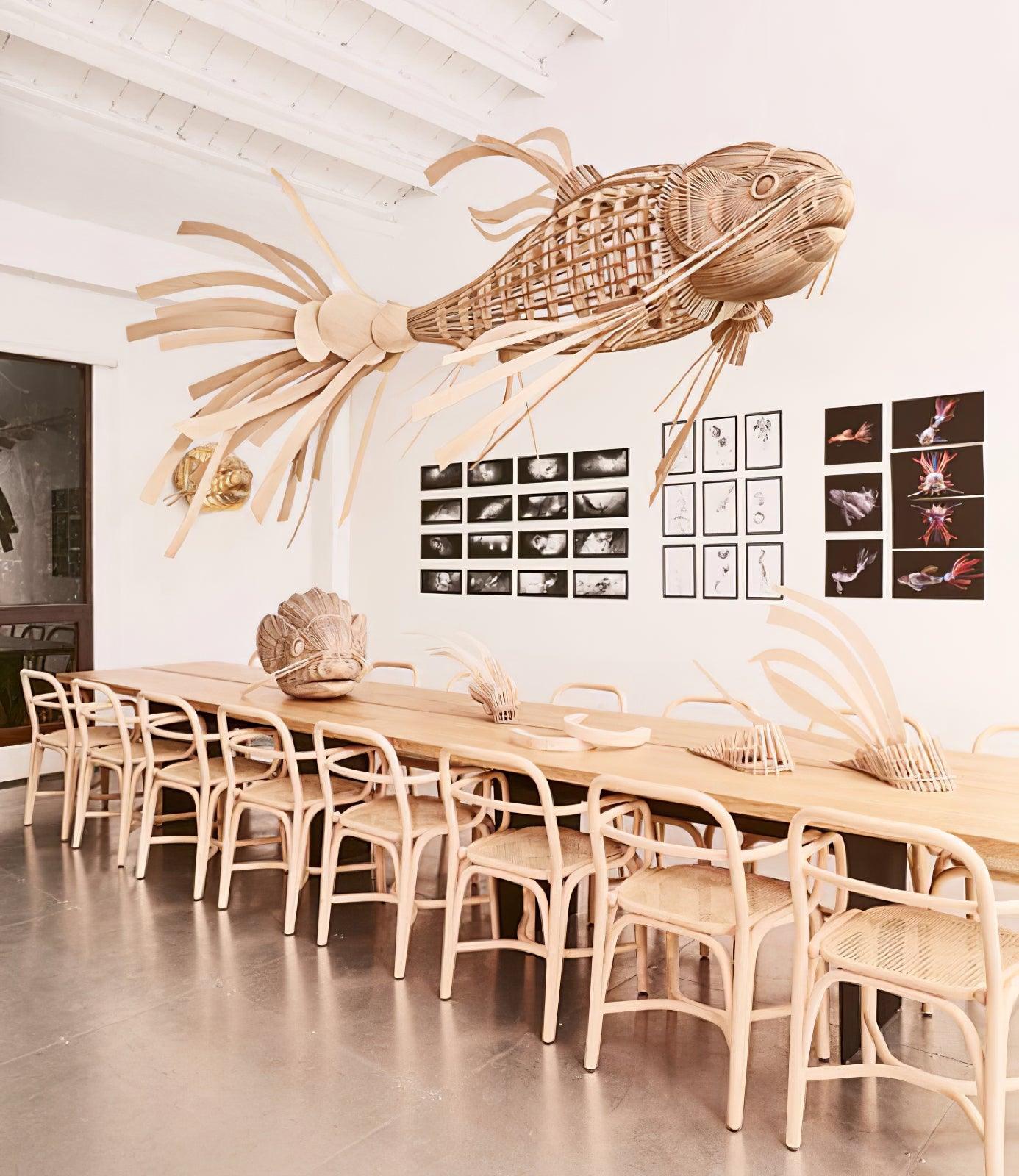 Lustra Chandelier Wooden Fish Handmade - Letslighting