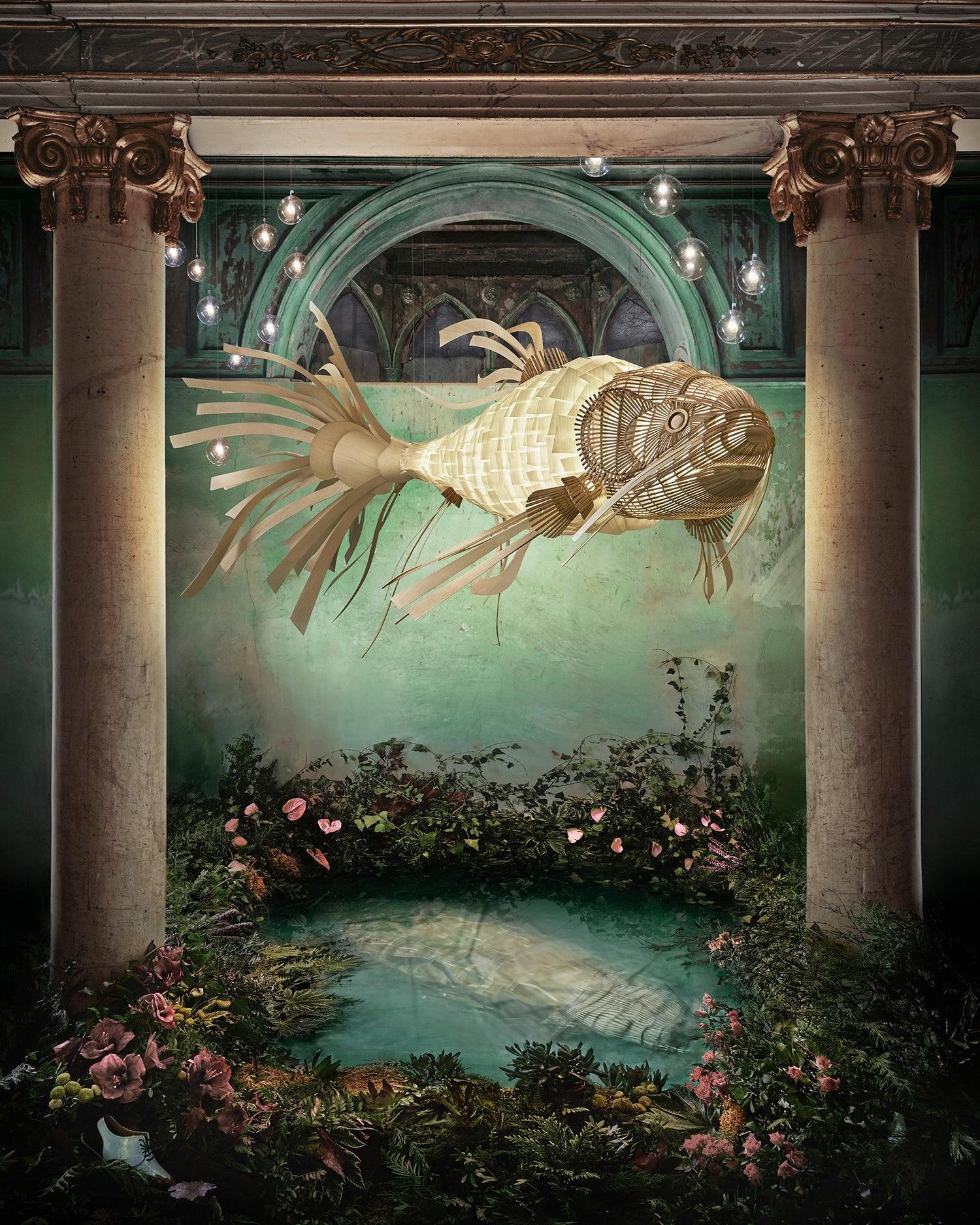 Lustra Chandelier Wooden Fish Handmade - Letslighting