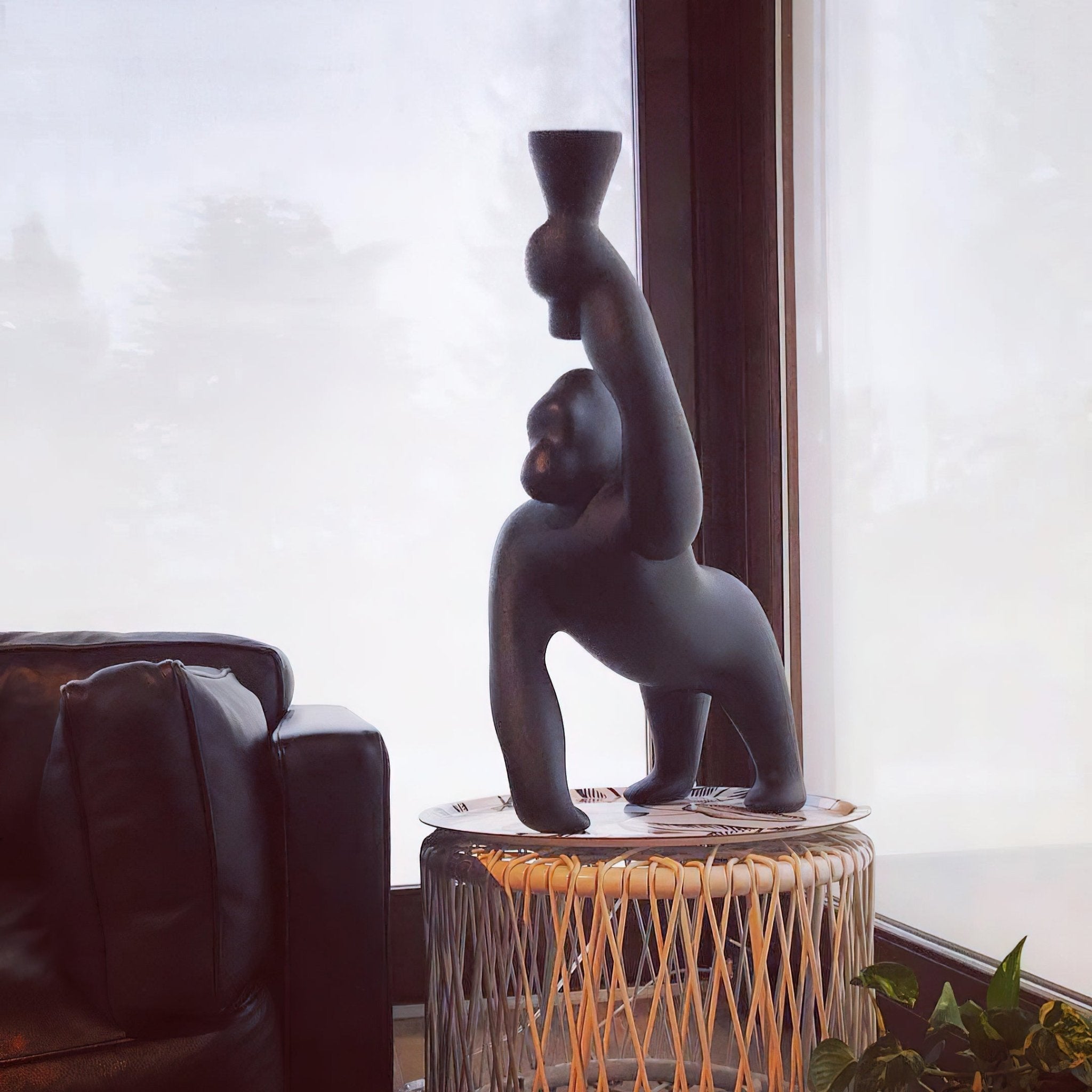 Zasolil Artistic Resin Gorilla Floor Lamp - Letslighting