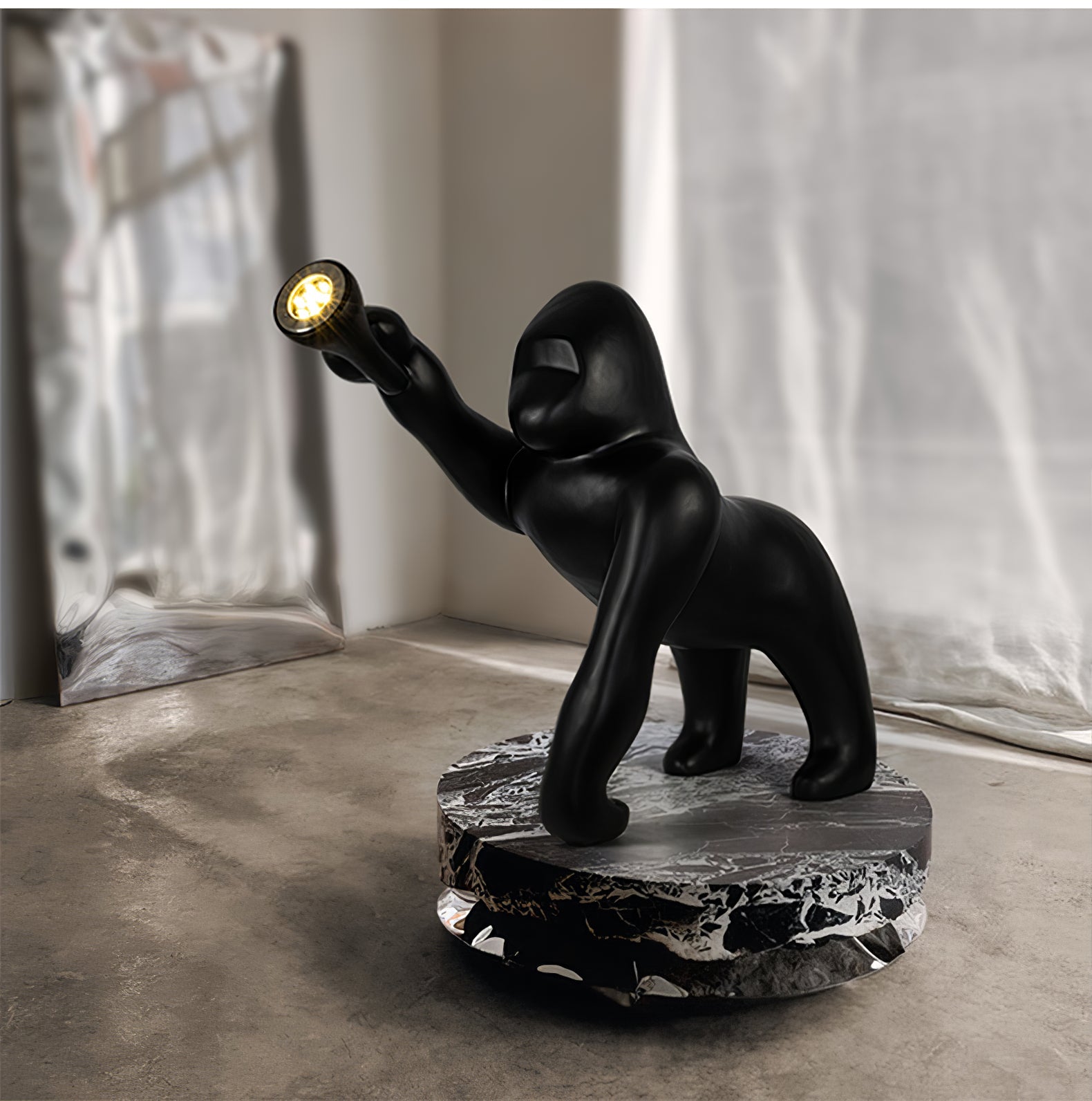 Zasolil Artistic Resin Gorilla Floor Lamp - Letslighting
