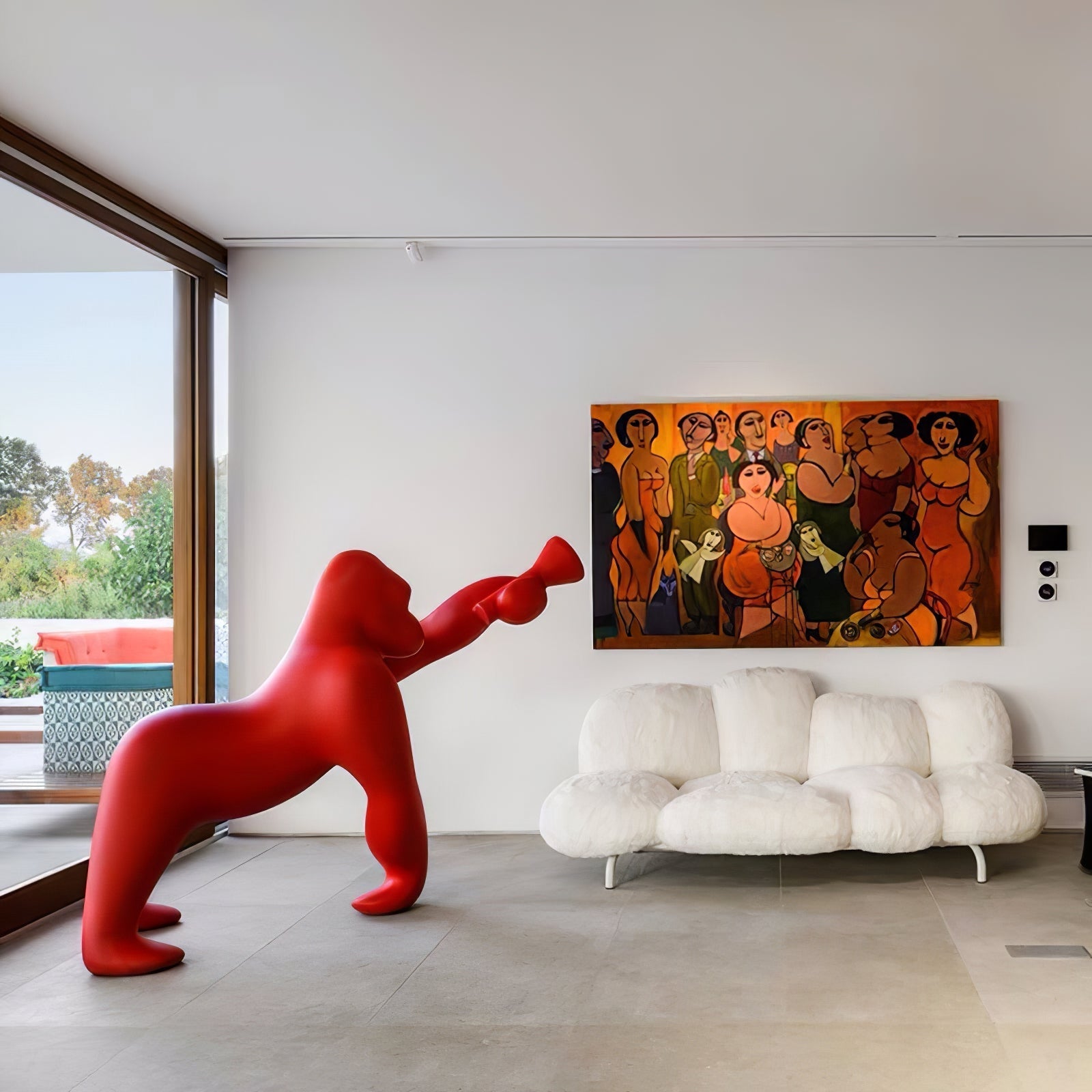 Zasolil Artistic Resin Gorilla Floor Lamp - Letslighting