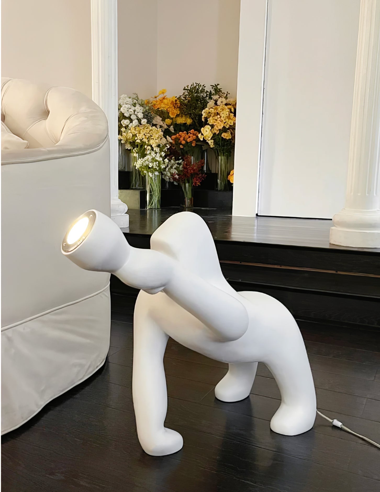 Zasolil Artistic Resin Gorilla Floor Lamp - Letslighting