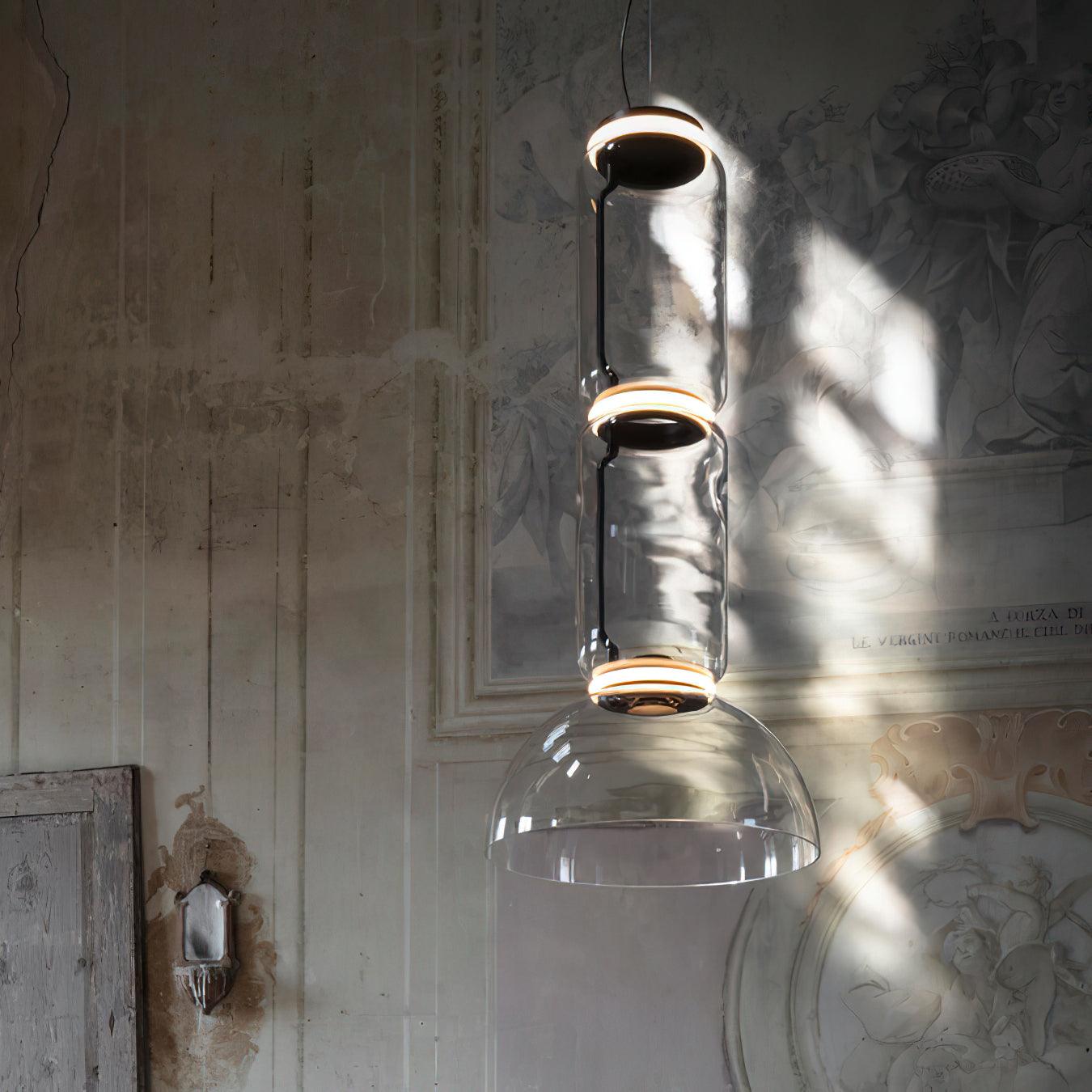 Virelo Stacked Glass Cylinder Pendant Light - Letslighting