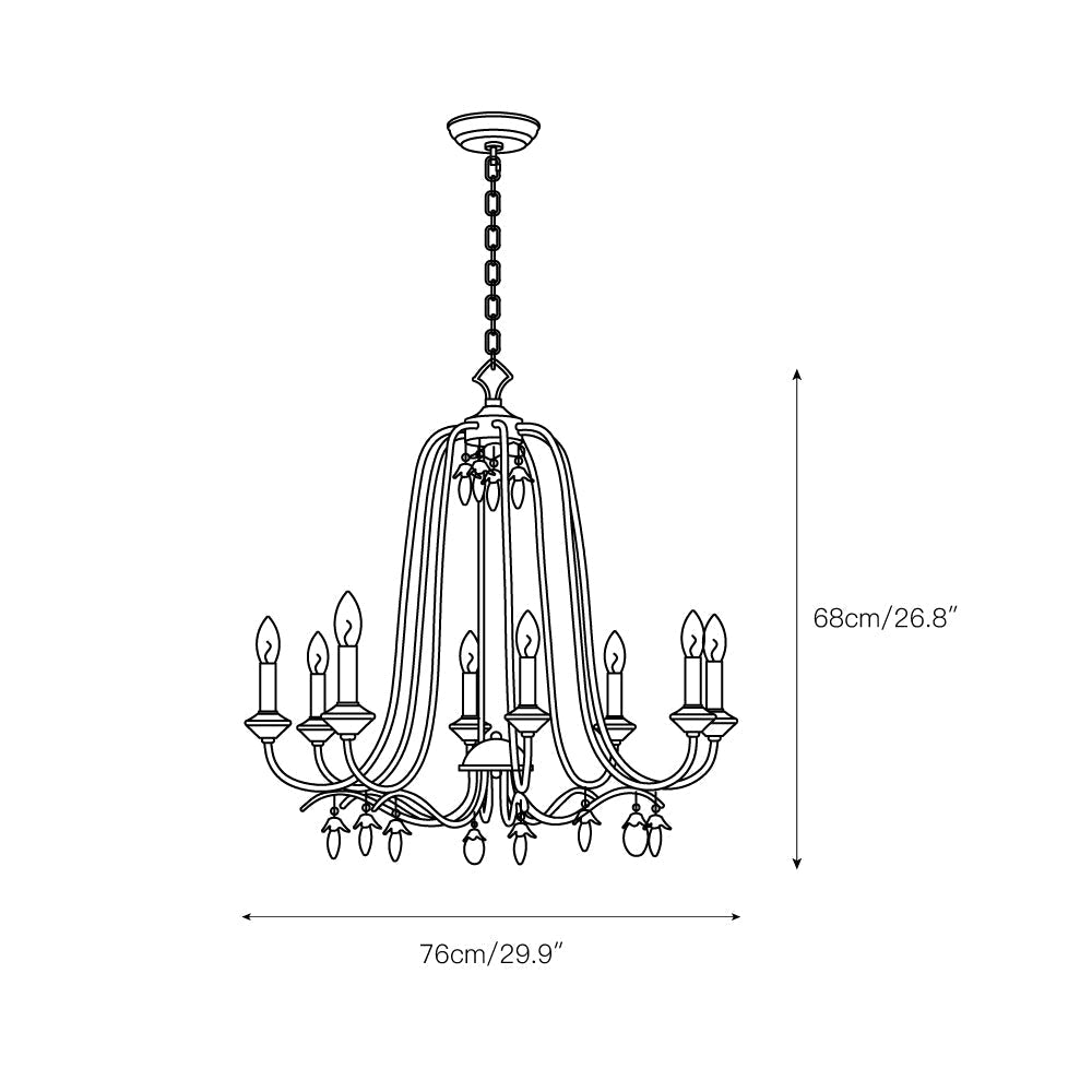 Ocara Vintage Industrial Luxury Brass Crystal Chandelier - Letslighting