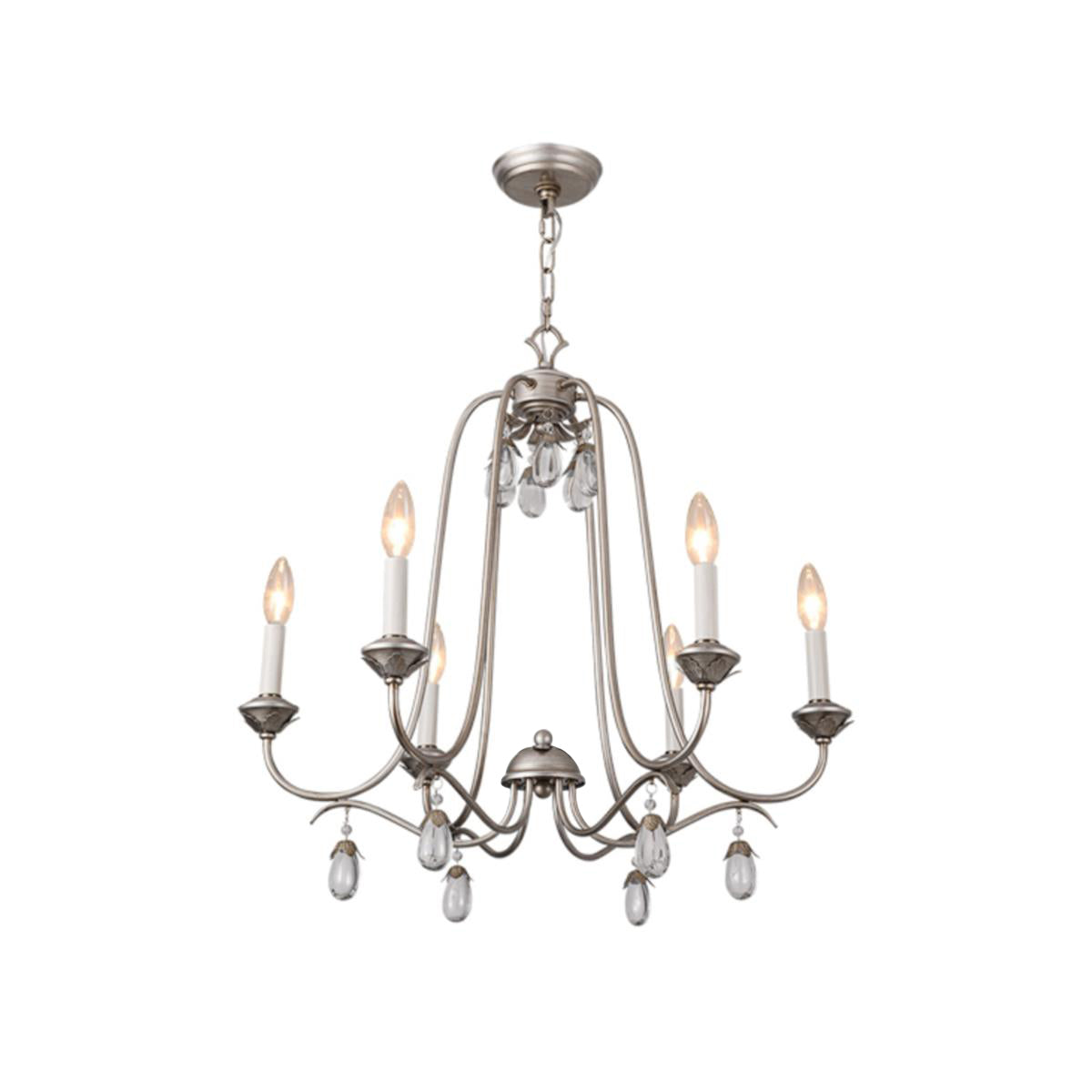 Image showcasing Chandelier Crystal Vintage Industrial Luxury Living Room | Letslighting