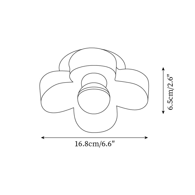 Ceiling Lamp with Amber Glass Clover Petals and Brass Scandi - Letslighting