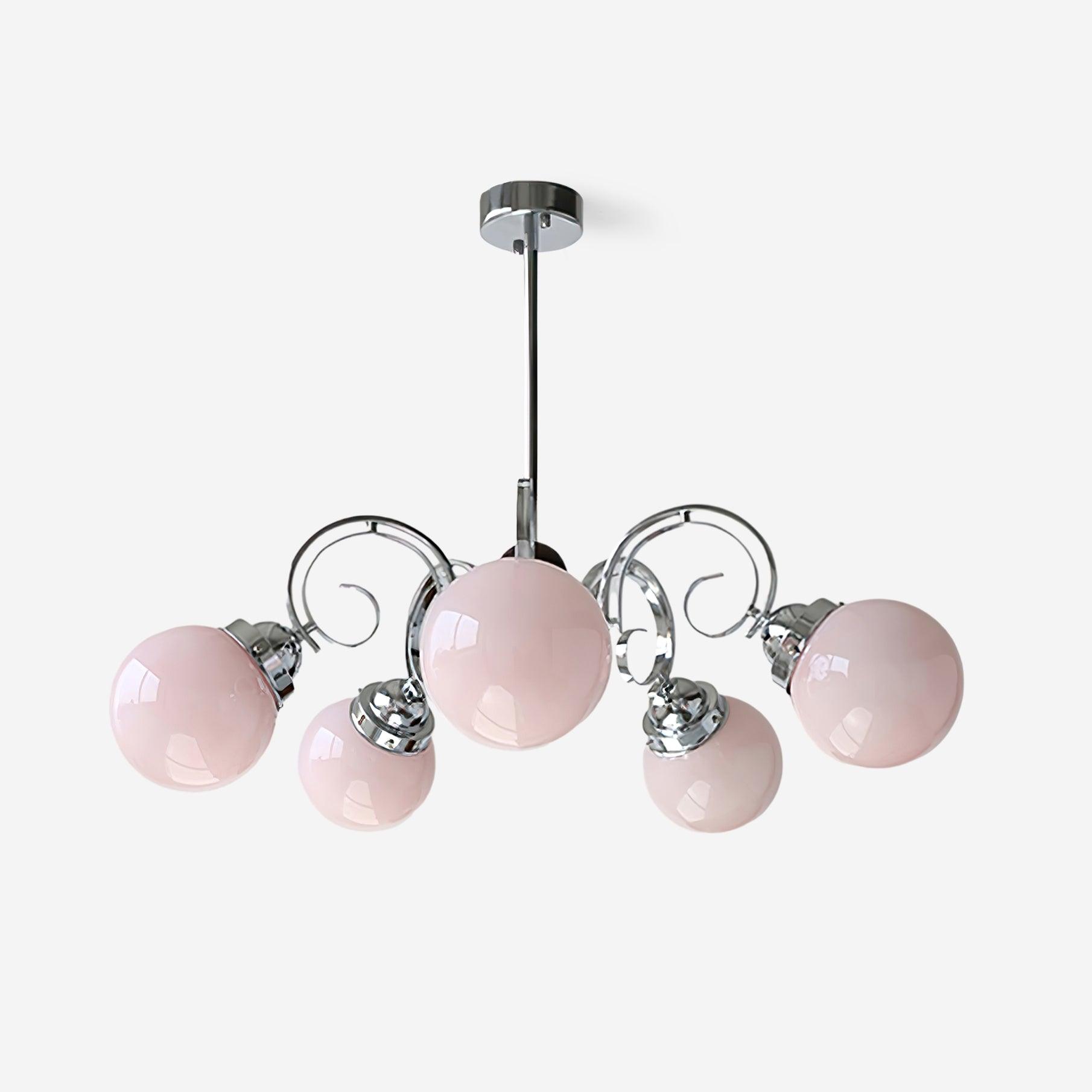Kotter Chandelier Cream Satin Nickel Modern - Letslighting