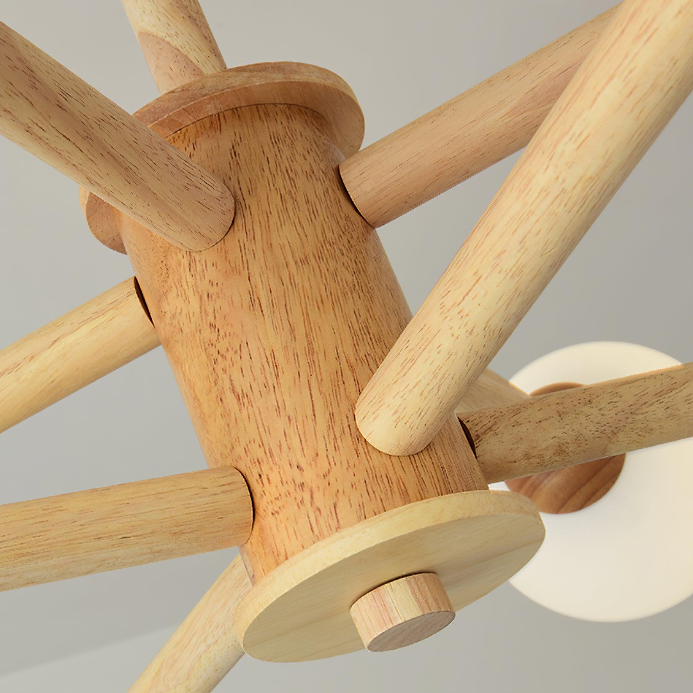 Lustra Chandelier Wooden Globe Minimalist Natural - Letslighting