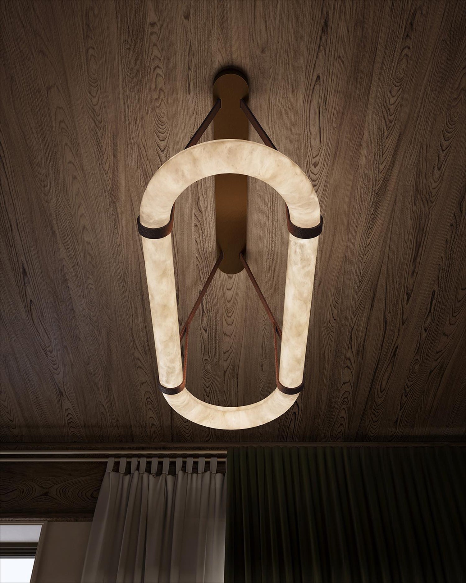 Kurve Chandelier Alabaster Ring - Letslighting