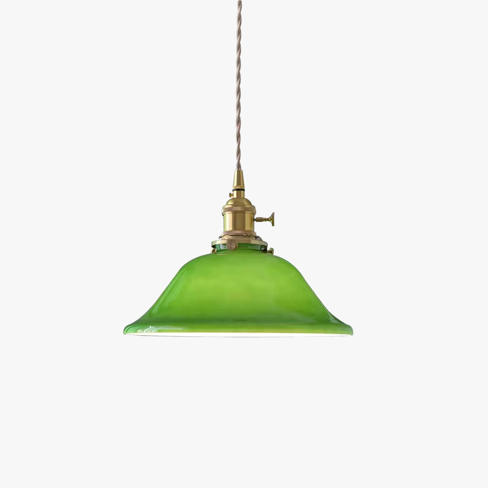 Valentina Rustic Vintage LED Pendant Light Copper Glass Dining Room
