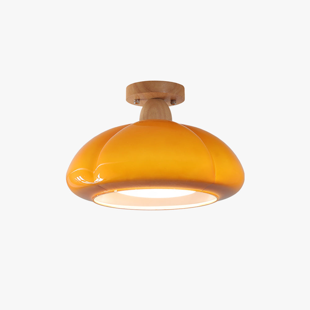 Valentina Modern LED Pumpkin Creativity Ceiling Light Glass Wood Aisle Hallway Bedroom Living Room