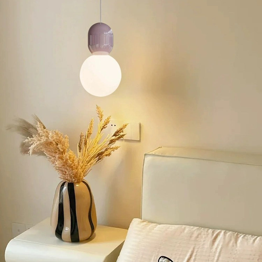 Valentina Modern Minimalist Spherical Glass Metal Pendant Light Multicolor