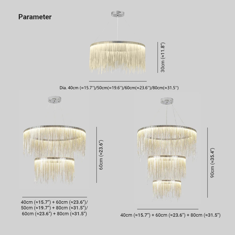Arisha Tassel Chain Art Deco Pendant Light Living Room Hall - Letslighting