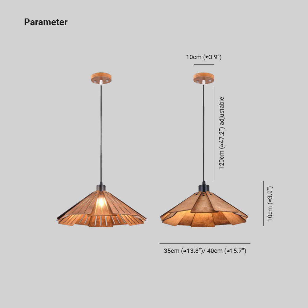 Muto Retro Pendant Light, & Wood - Letslighting