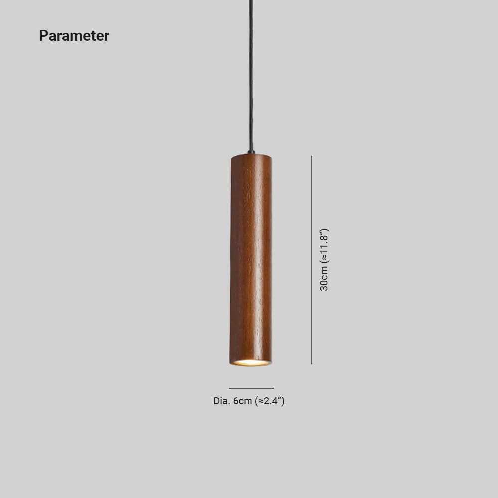 Muto Cylindrical Wood Pendant Light for Bedroom Kitchen Island - Letslighting