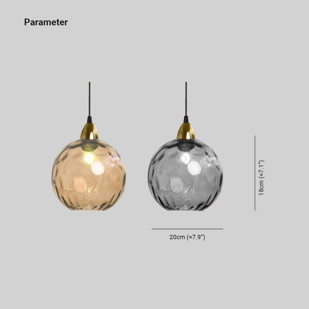Valentina Colorful Glass Ball Pendant Light Water Ripple Living Room