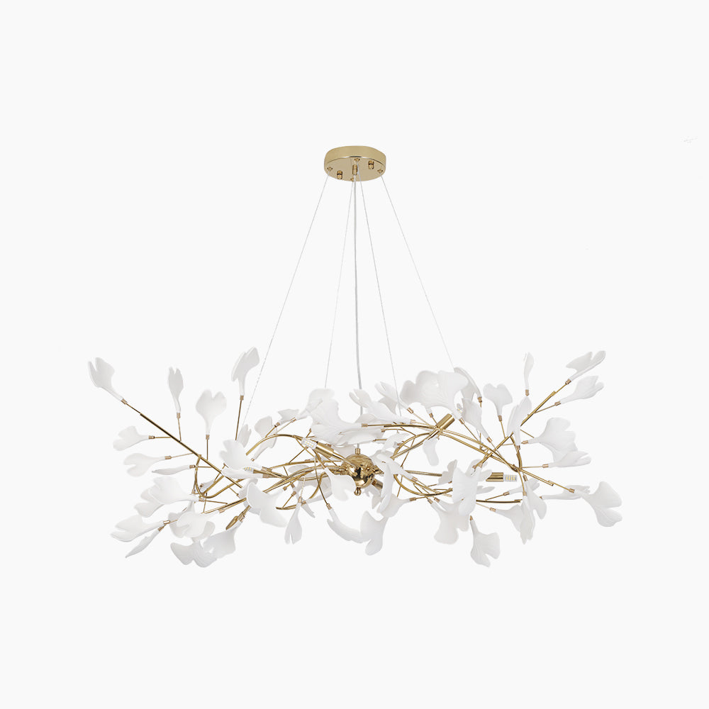 Olivia Gildglow Luxury Ceramic Chandelier Large Foyer Gingko Leaf Living Room - Letslighting