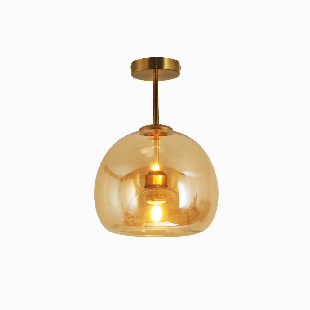 Arisha Modern Dome Glass Semi-Flush Mount Ceiling Light Pendant Light
