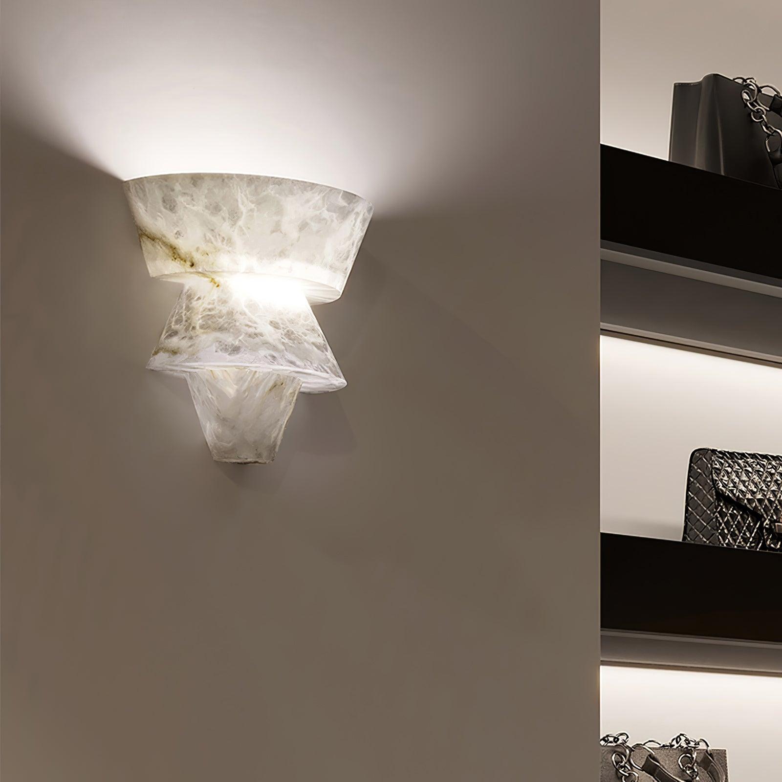 Vyloren Tiered Alabaster Wall Light - Letslighting