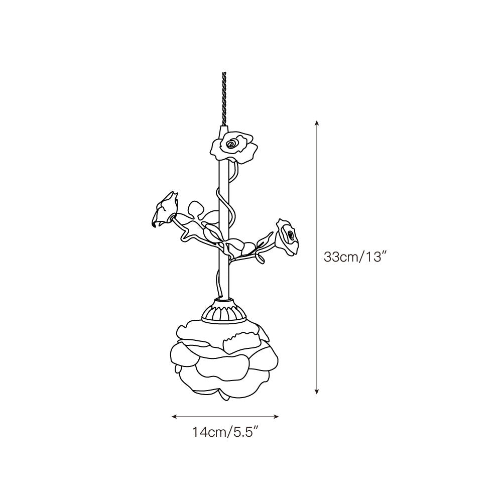 Ilsoris Individual Creativity Rose Glass Ceramic Pendant Lamp - Letslighting