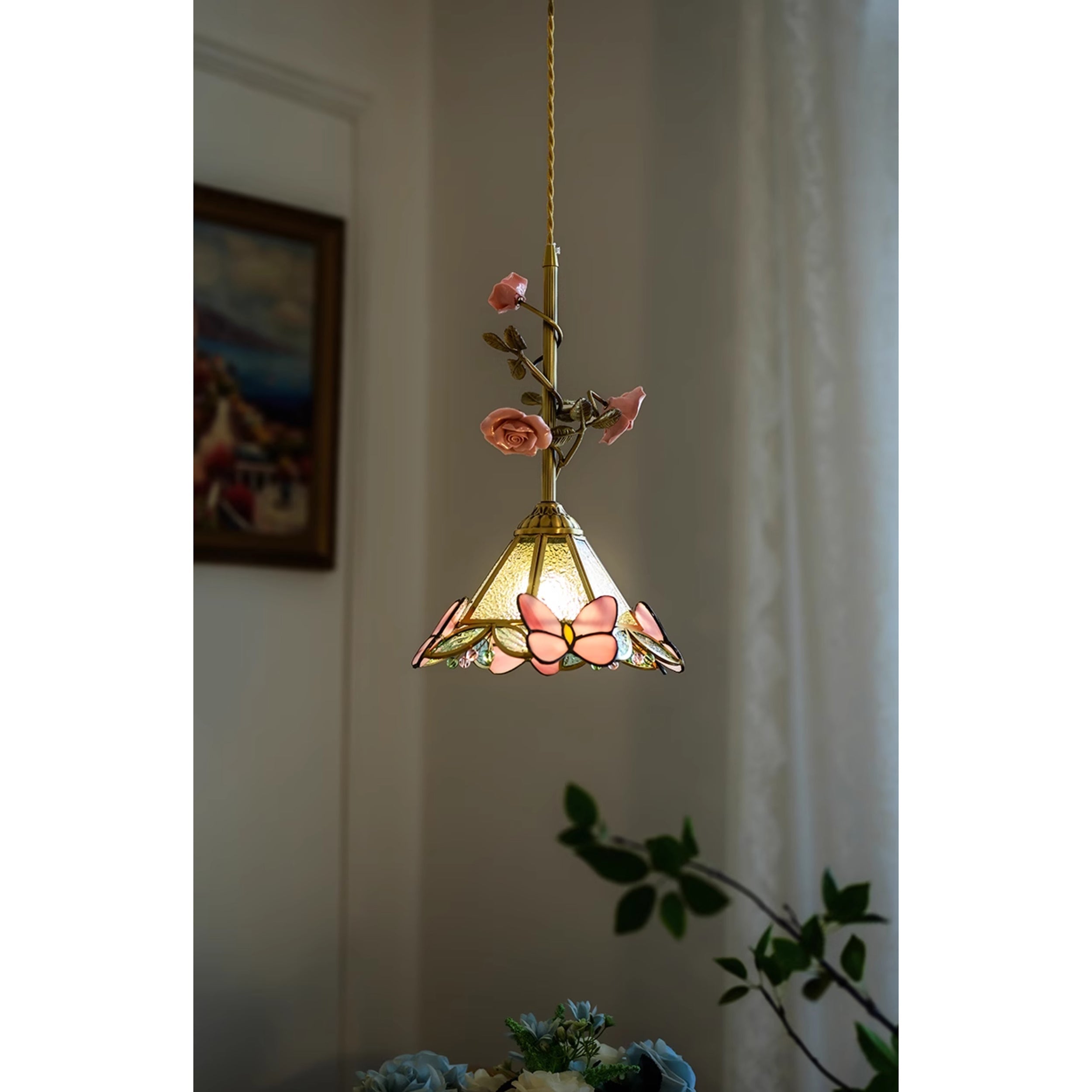 Ilsoris Individual Creativity Rose Glass Ceramic Pendant Lamp - Letslighting
