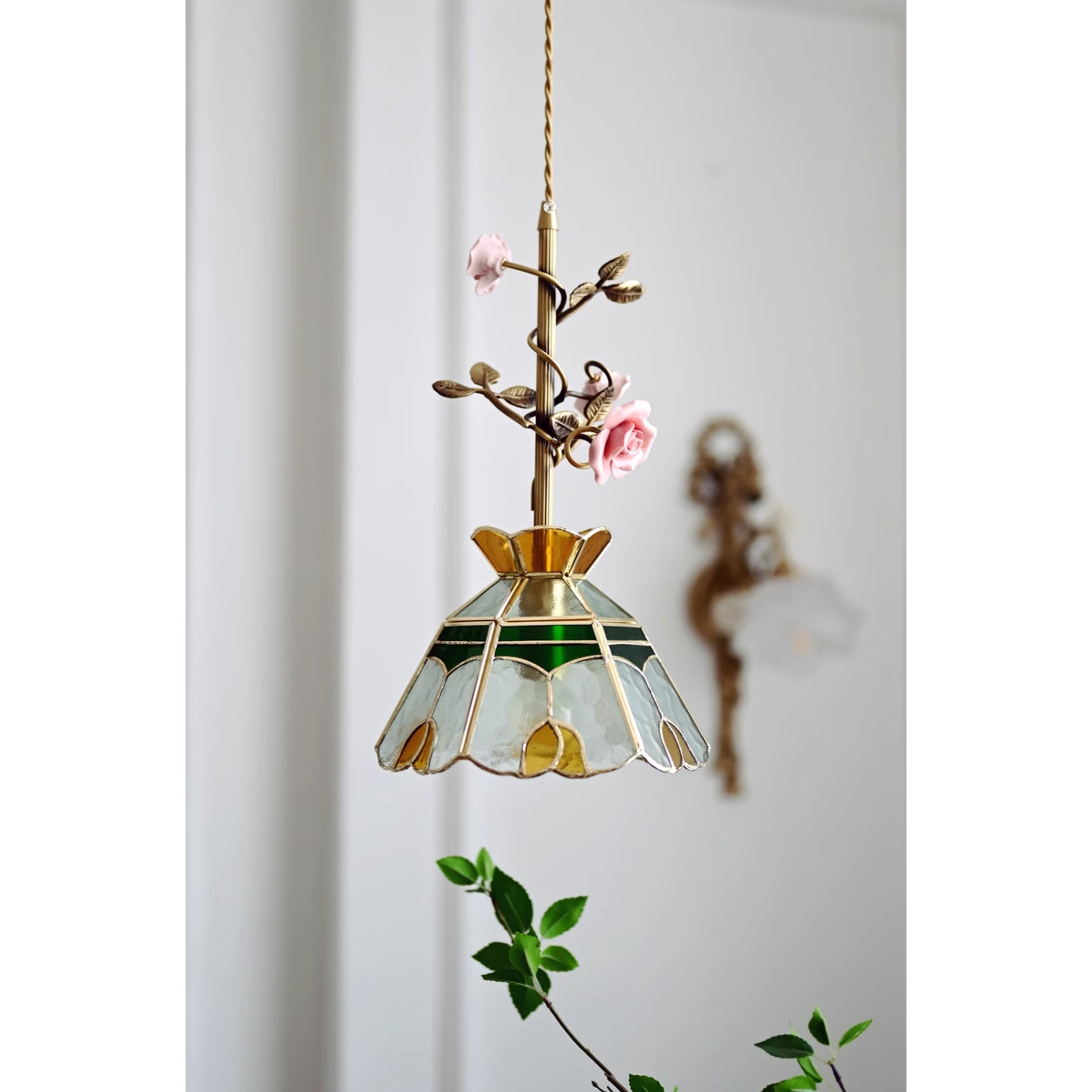 Ilsoris Individual Creativity Rose Glass Ceramic Pendant Lamp - Letslighting