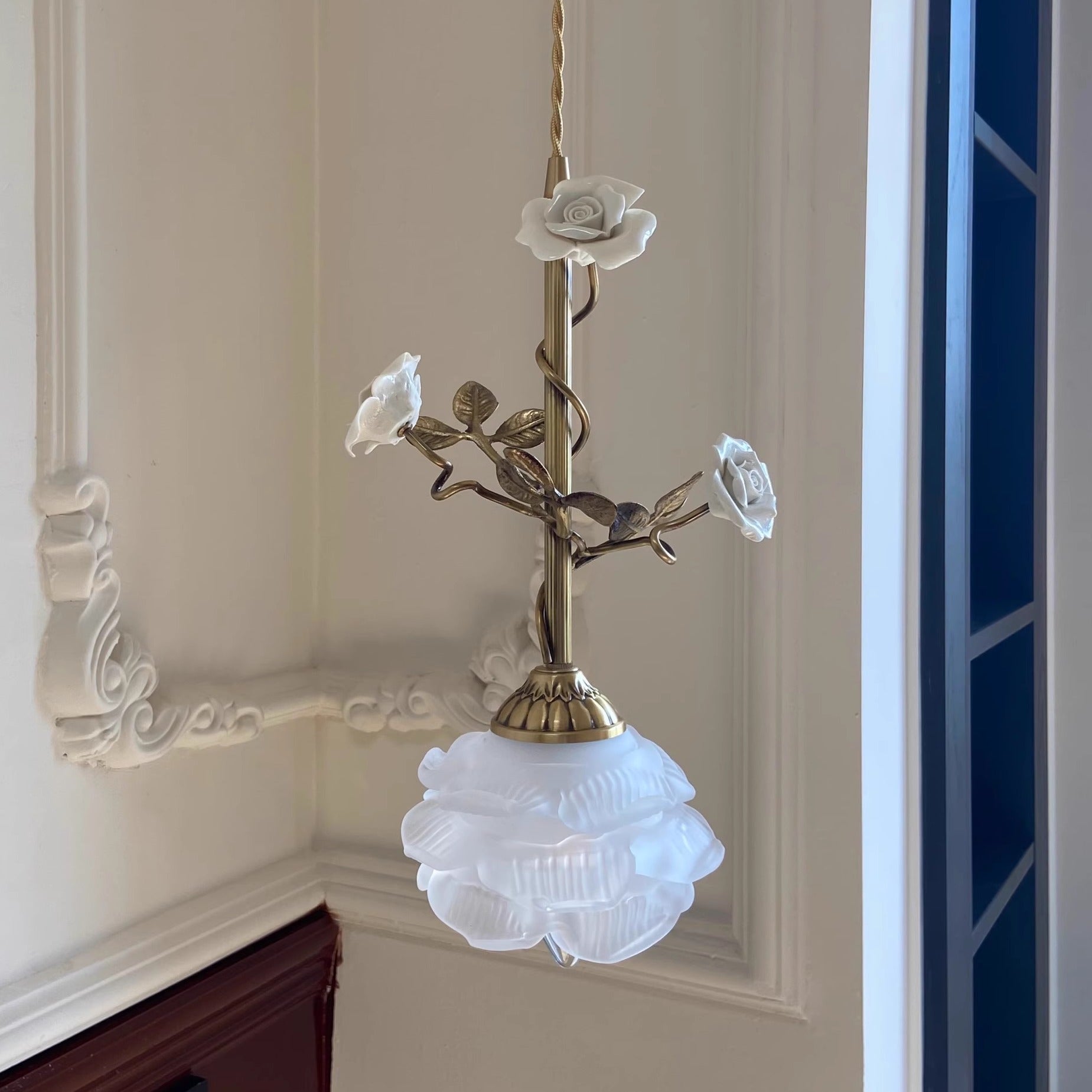 Ilsoris Individual Creativity Rose Glass Ceramic Pendant Lamp - Letslighting