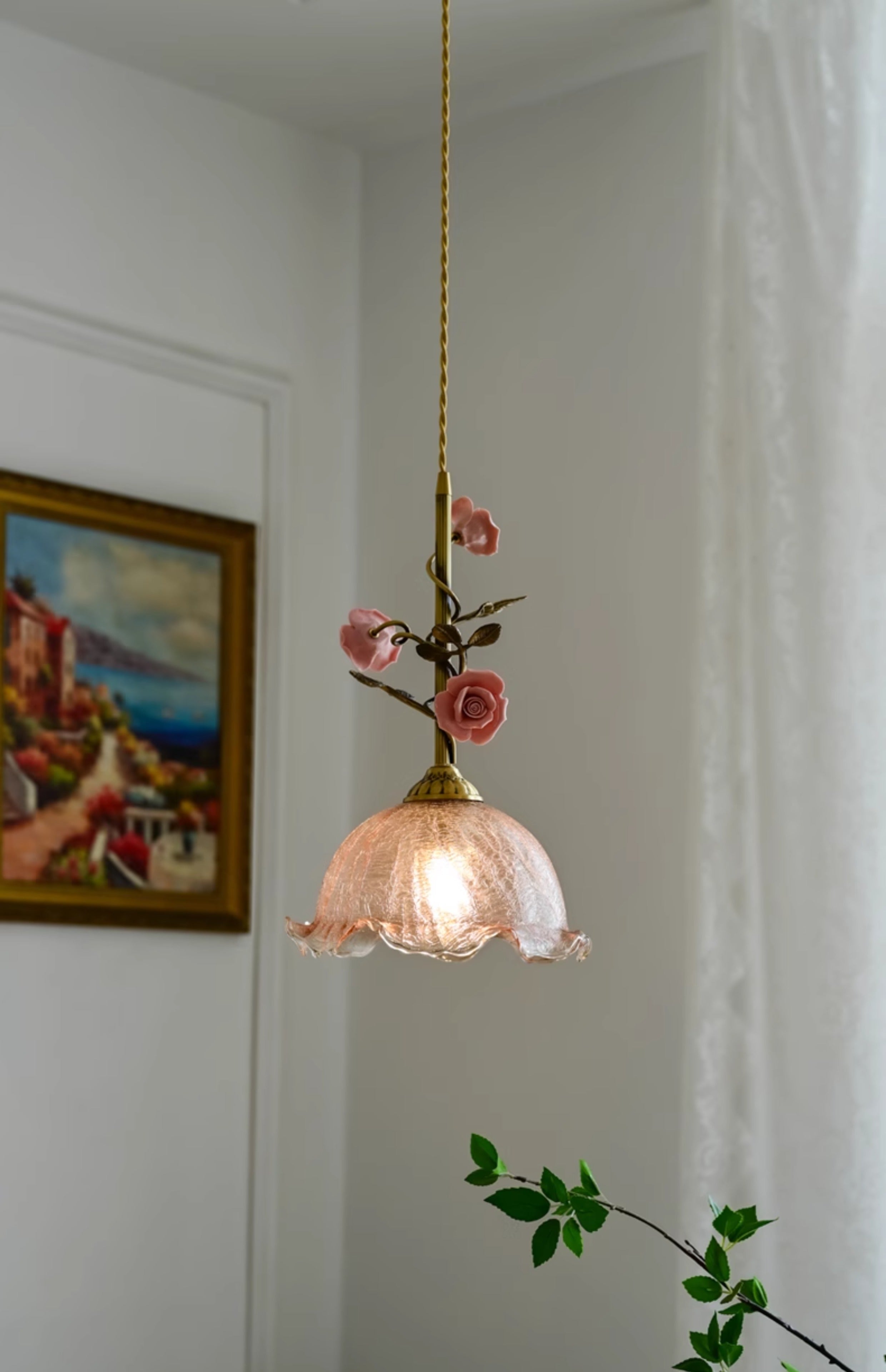 Ilsoris Individual Creativity Rose Glass Ceramic Pendant Lamp - Letslighting