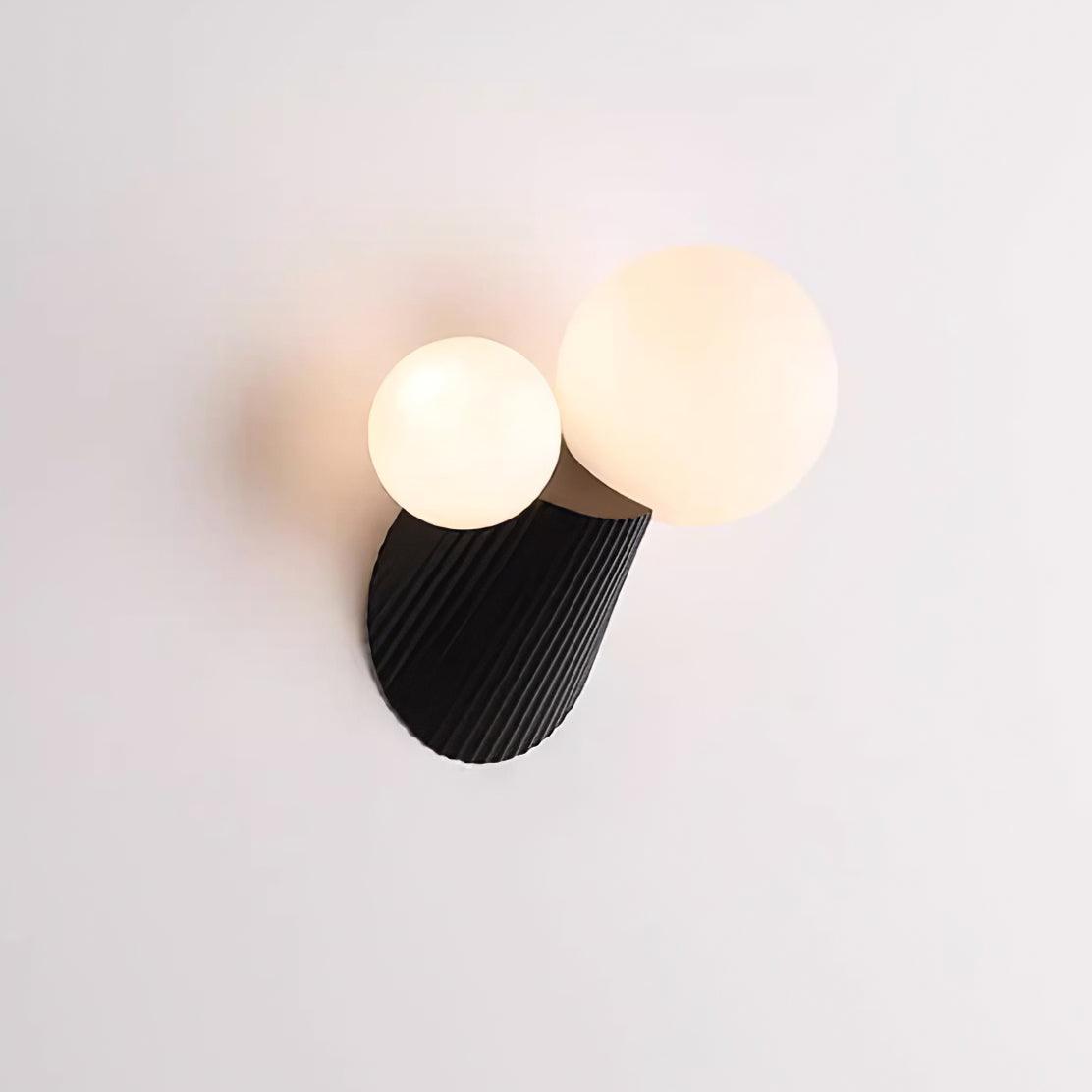Wall Light Playful Asymmetry with Dual Frosted Glass Globes - Letslighting