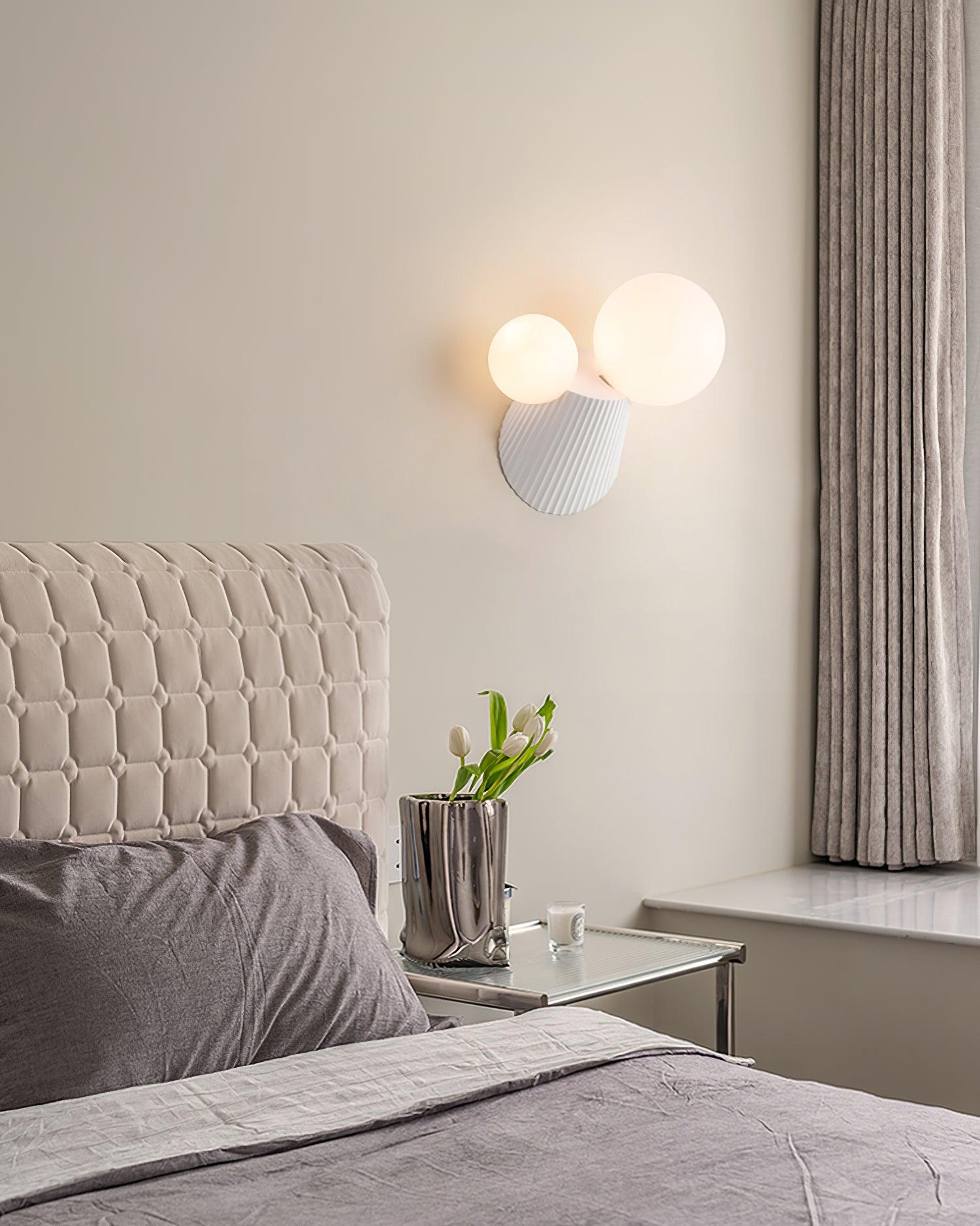 Wall Light Playful Asymmetry with Dual Frosted Glass Globes - Letslighting