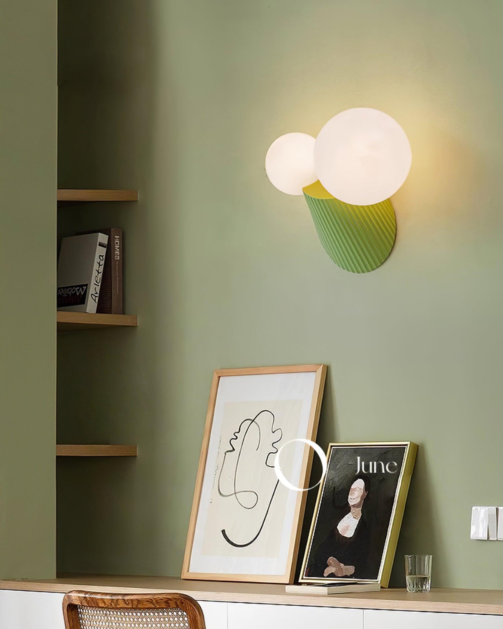 Wall Light Playful Asymmetry with Dual Frosted Glass Globes - Letslighting