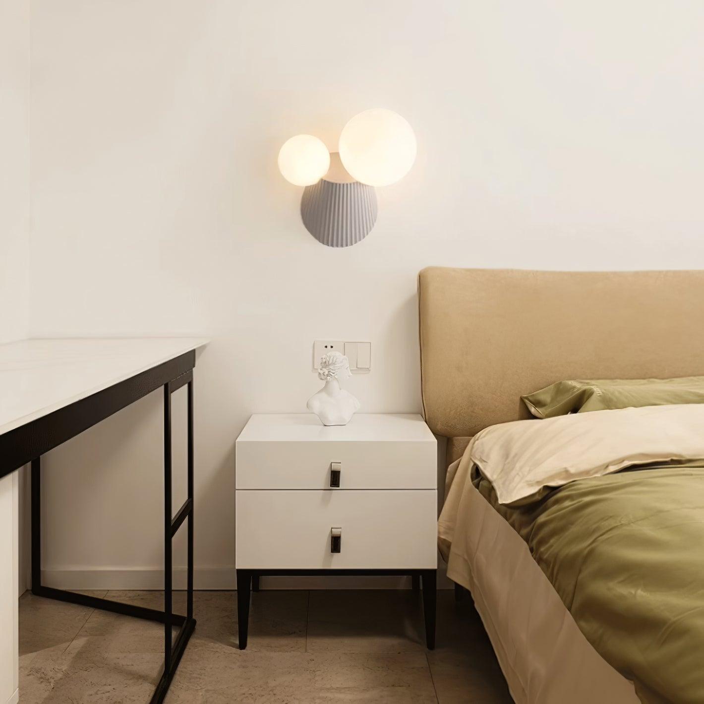 Wall Light Playful Asymmetry with Dual Frosted Glass Globes - Letslighting