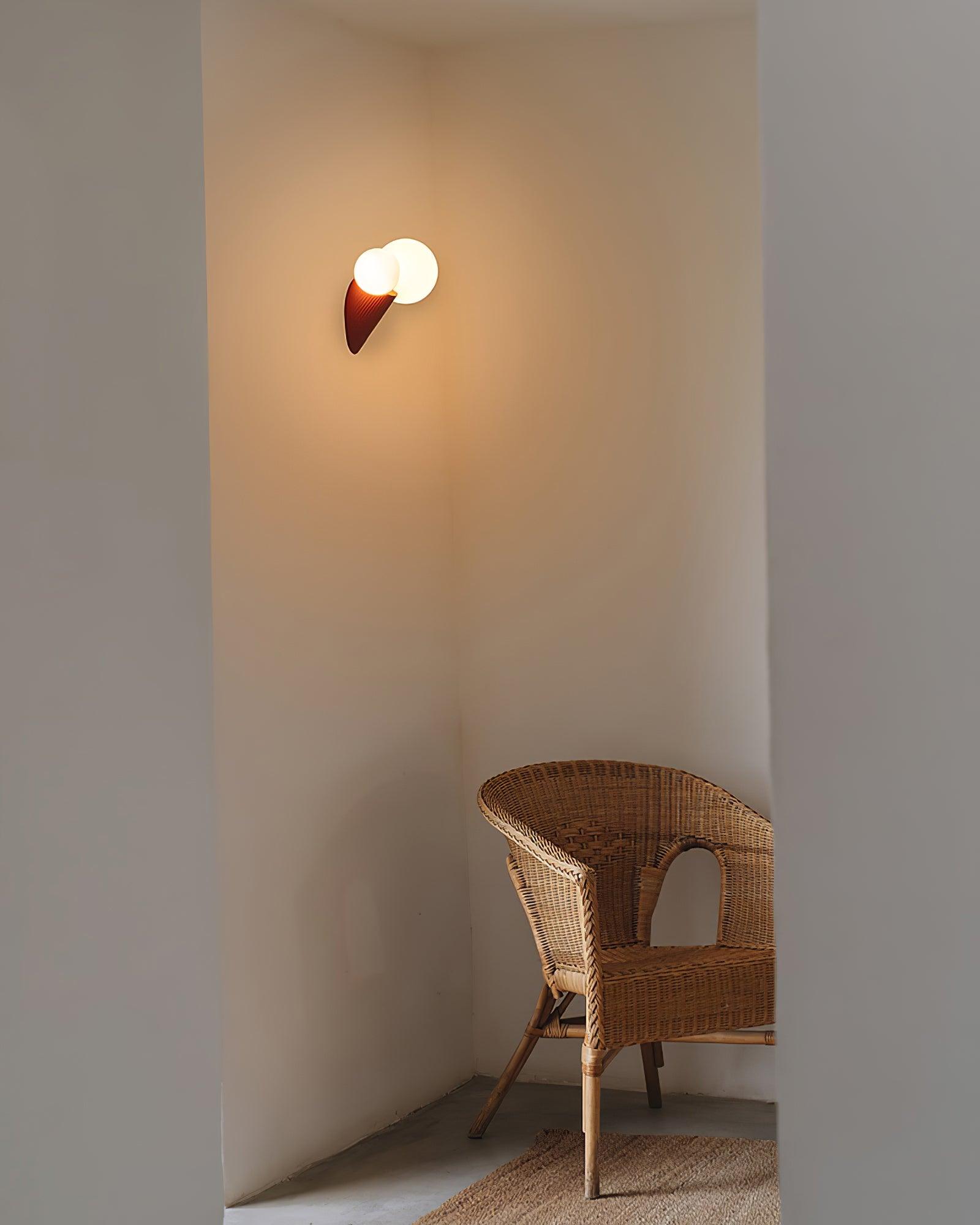 Wall Light Playful Asymmetry with Dual Frosted Glass Globes - Letslighting