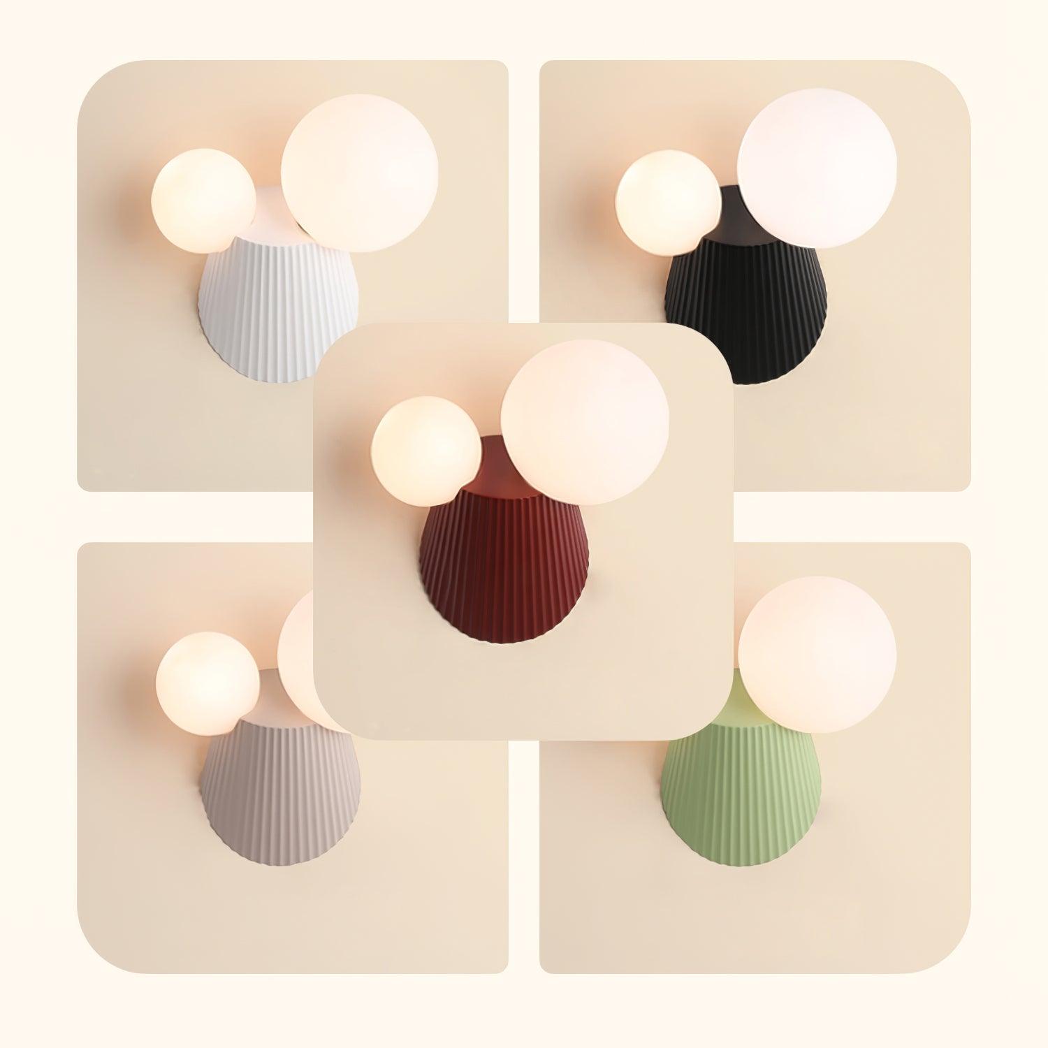 Wall Light Playful Asymmetry with Dual Frosted Glass Globes - Letslighting