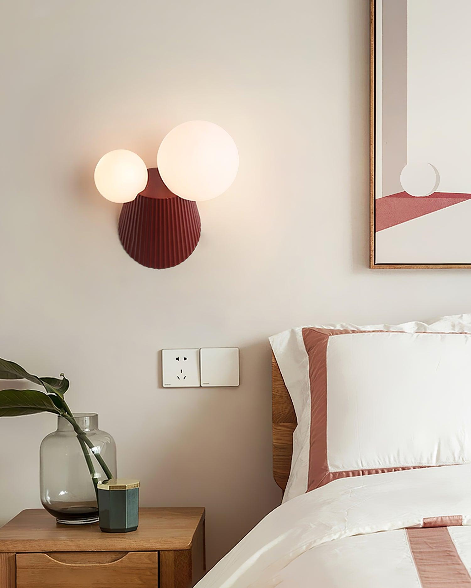 Wall Light Playful Asymmetry with Dual Frosted Glass Globes - Letslighting
