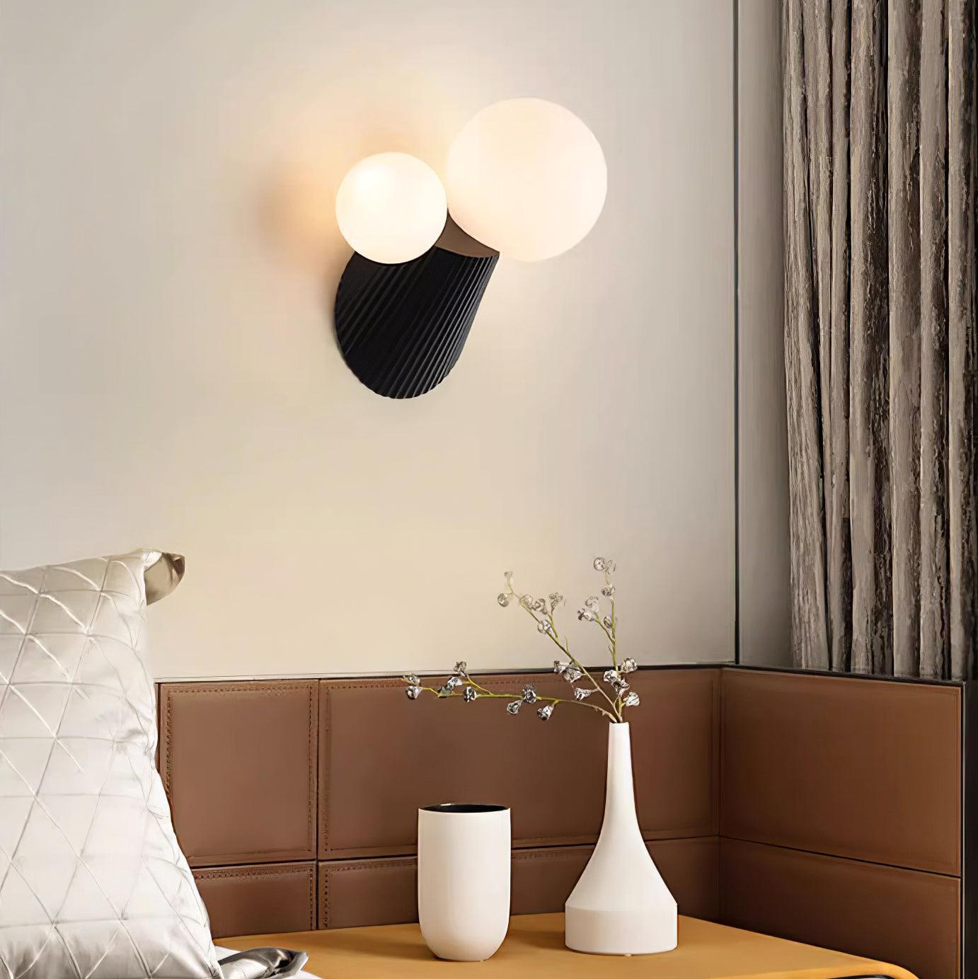 Wall Light Playful Asymmetry with Dual Frosted Glass Globes - Letslighting