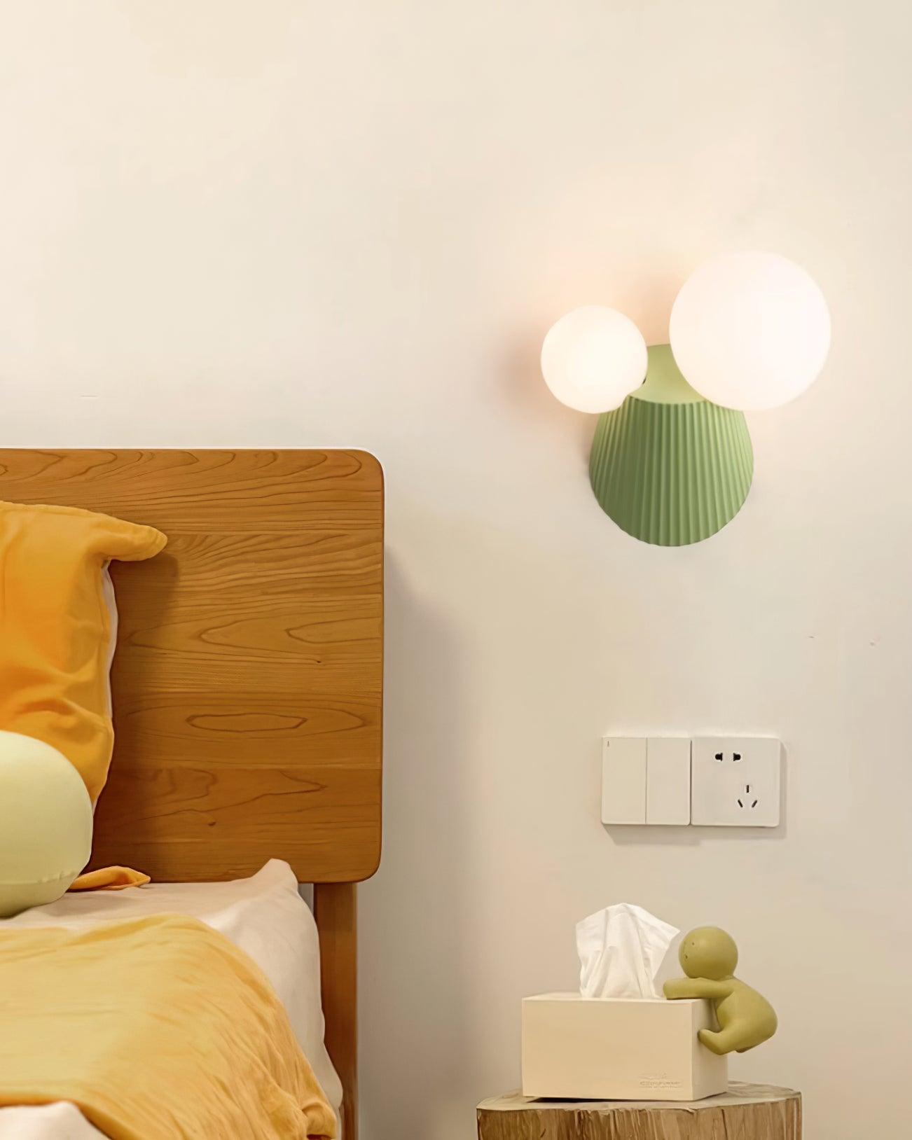 Wall Light Playful Asymmetry with Dual Frosted Glass Globes - Letslighting
