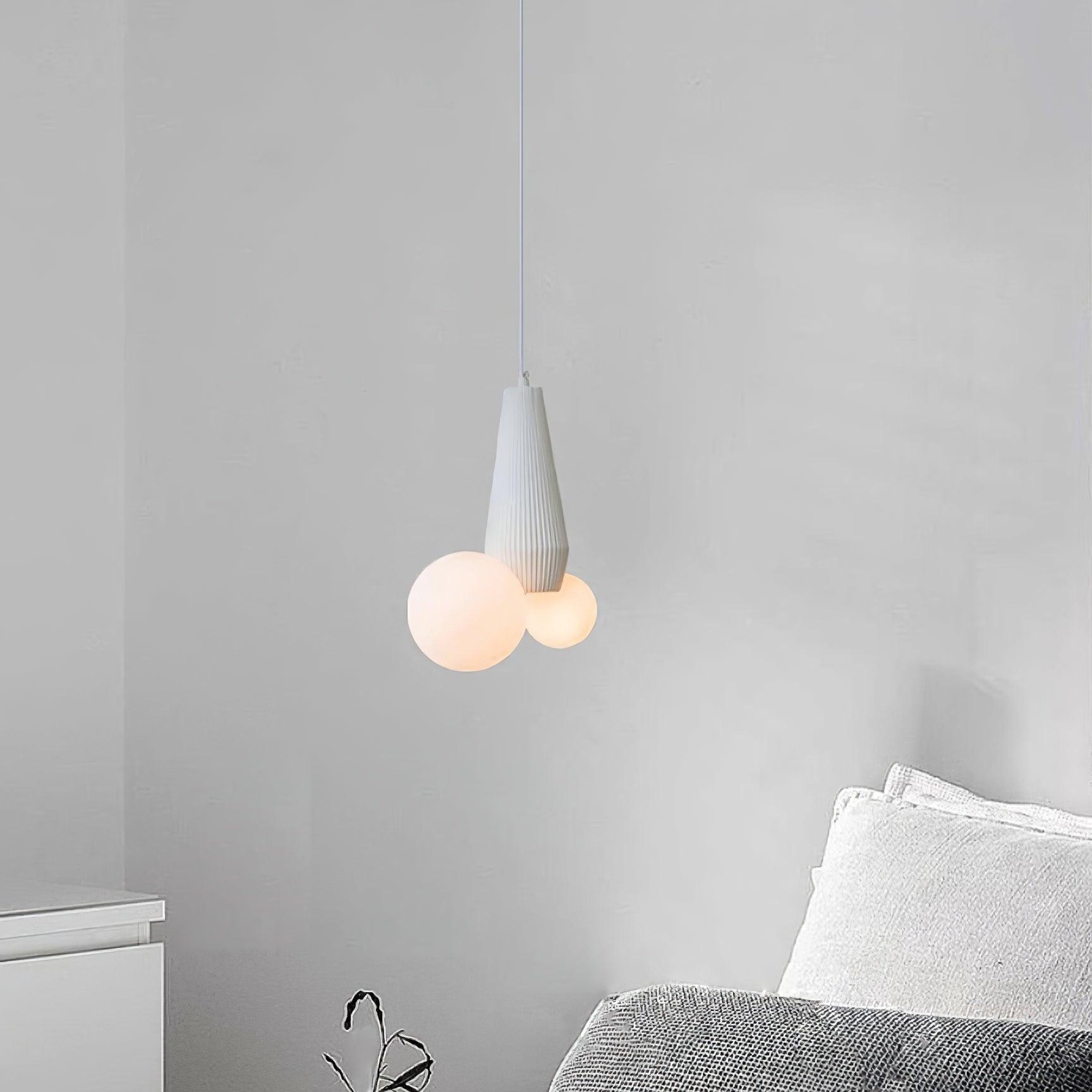 Pendant Lamp Playful Asymmetry with Dual Frosted Glass Globes - Letslighting