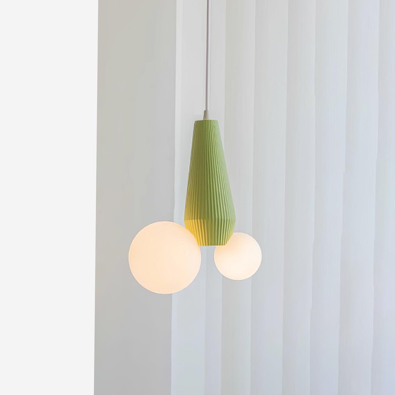 Pendant Lamp Playful Asymmetry with Dual Frosted Glass Globes - Letslighting