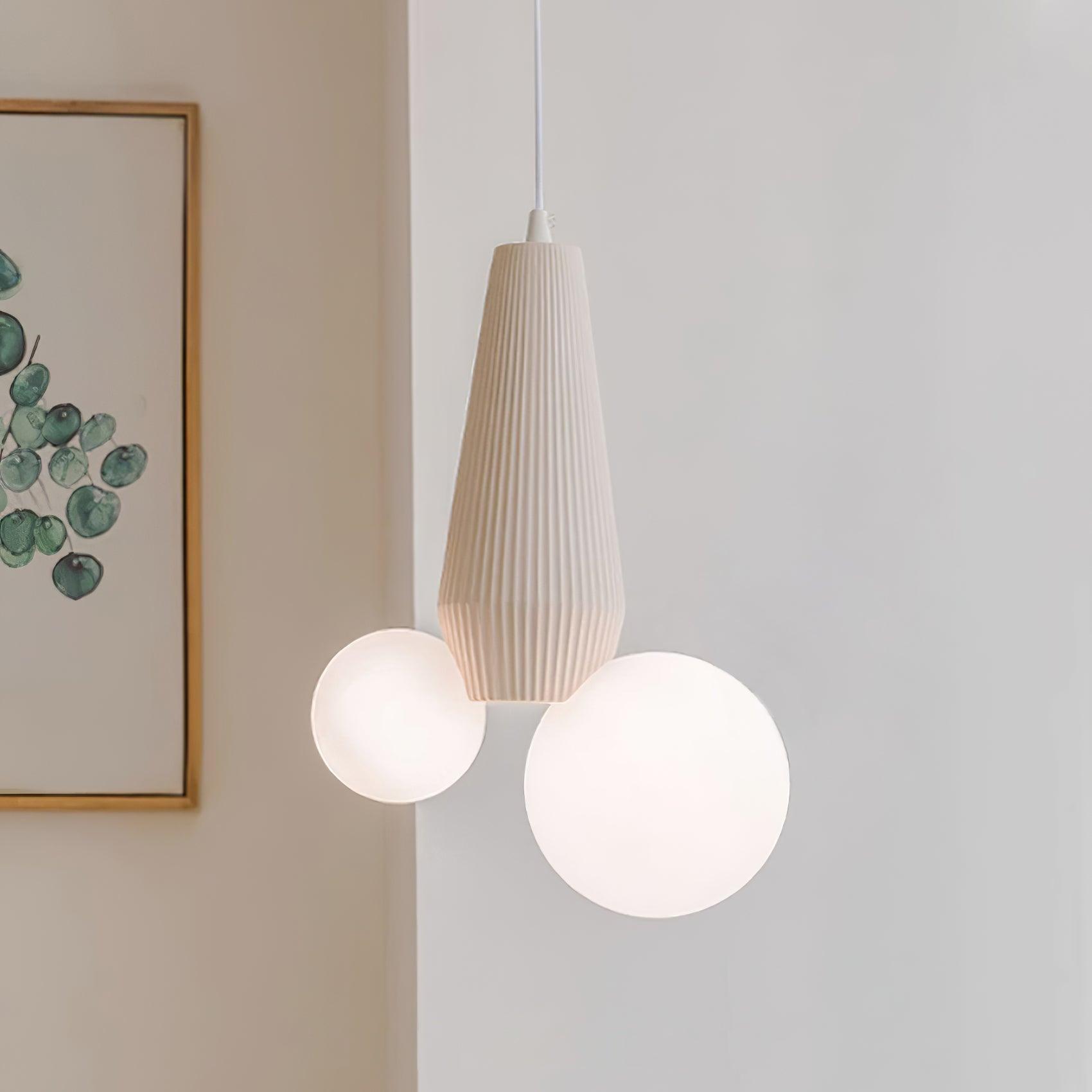 Pendant Lamp Playful Asymmetry with Dual Frosted Glass Globes - Letslighting